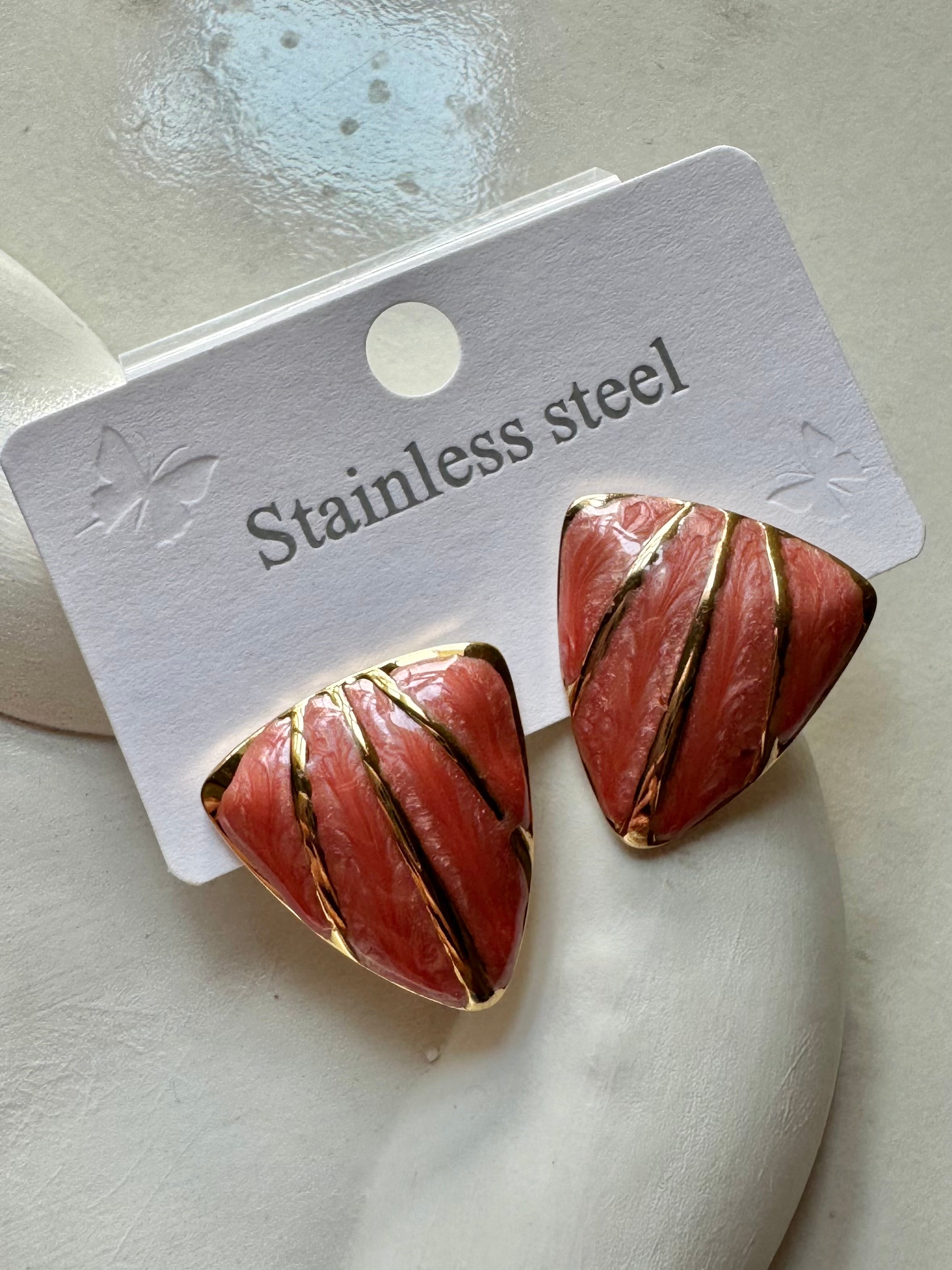 Trinity Studs - Peach