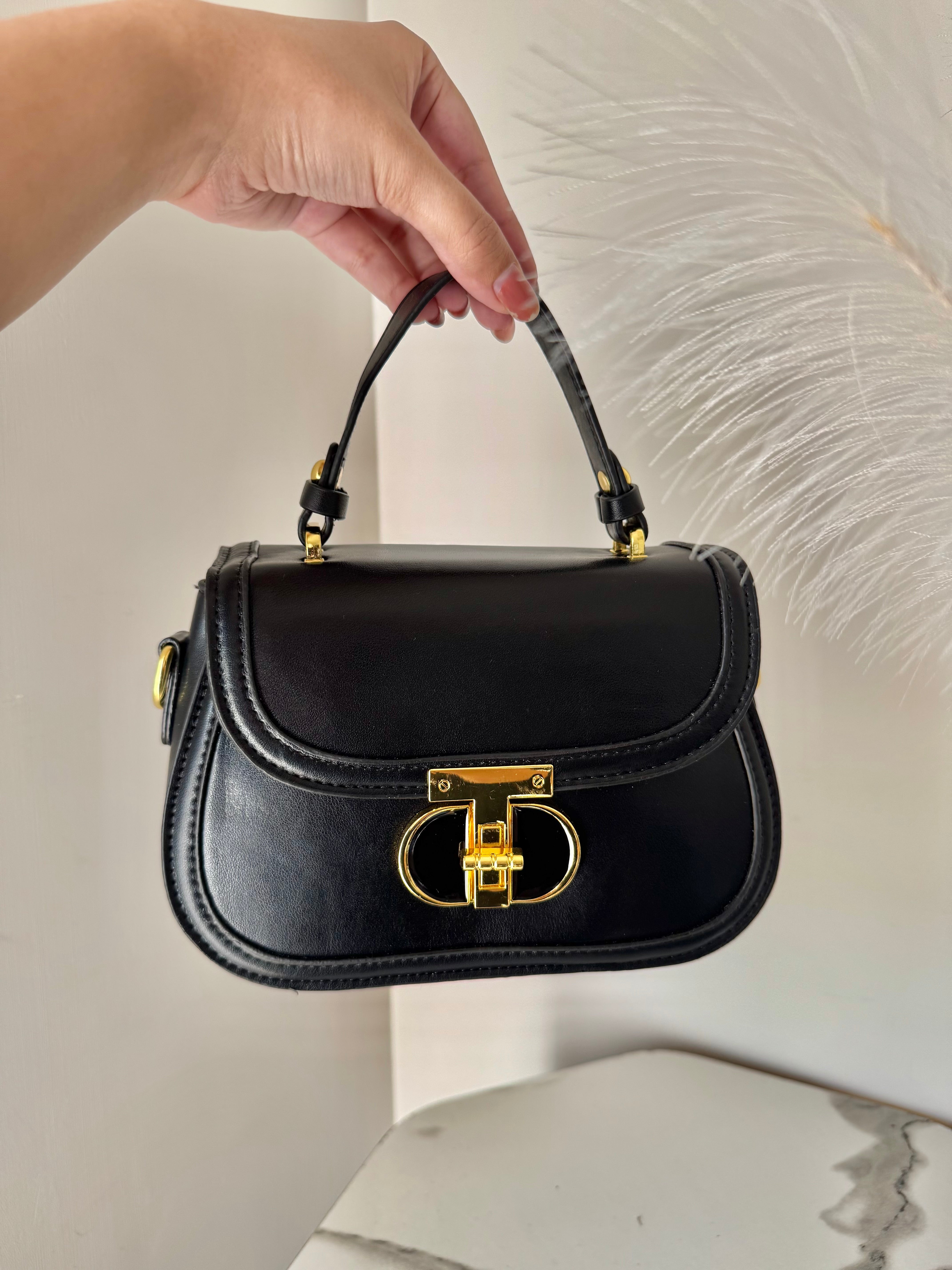 Bella Bag with Long Strap - Black