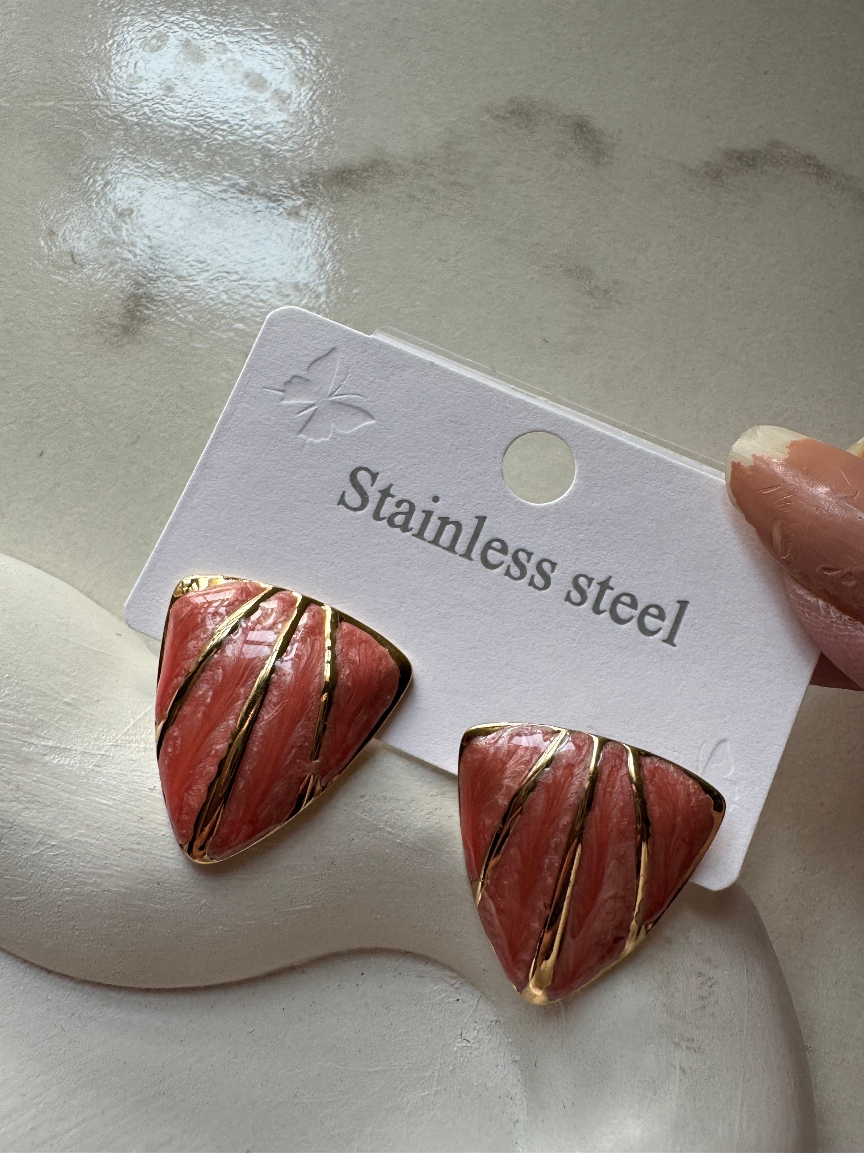 Trinity Studs - Peach