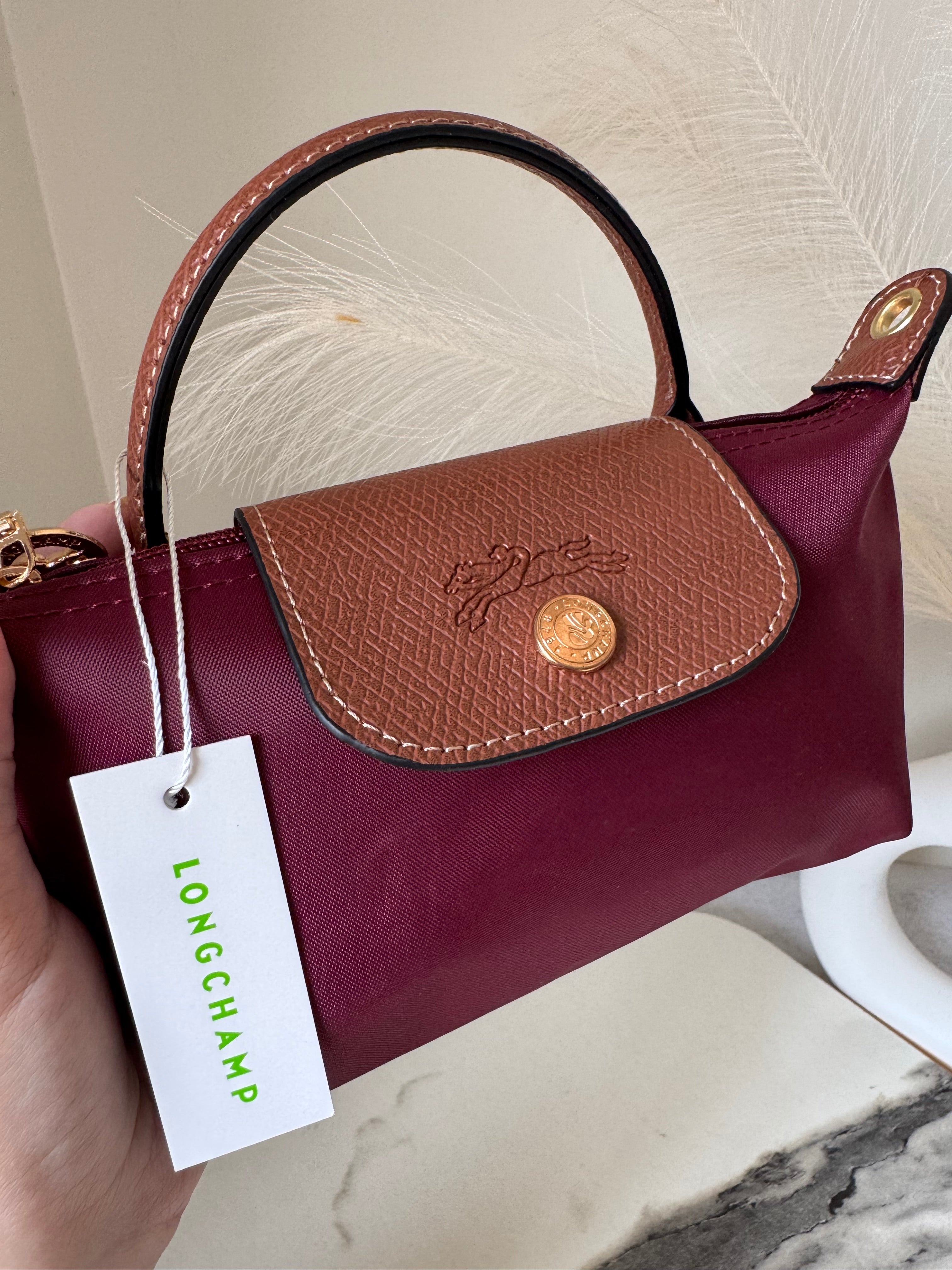 LongChamp Crossbody Bag with Strap - Wine Red (WITH BRAND LOGO)