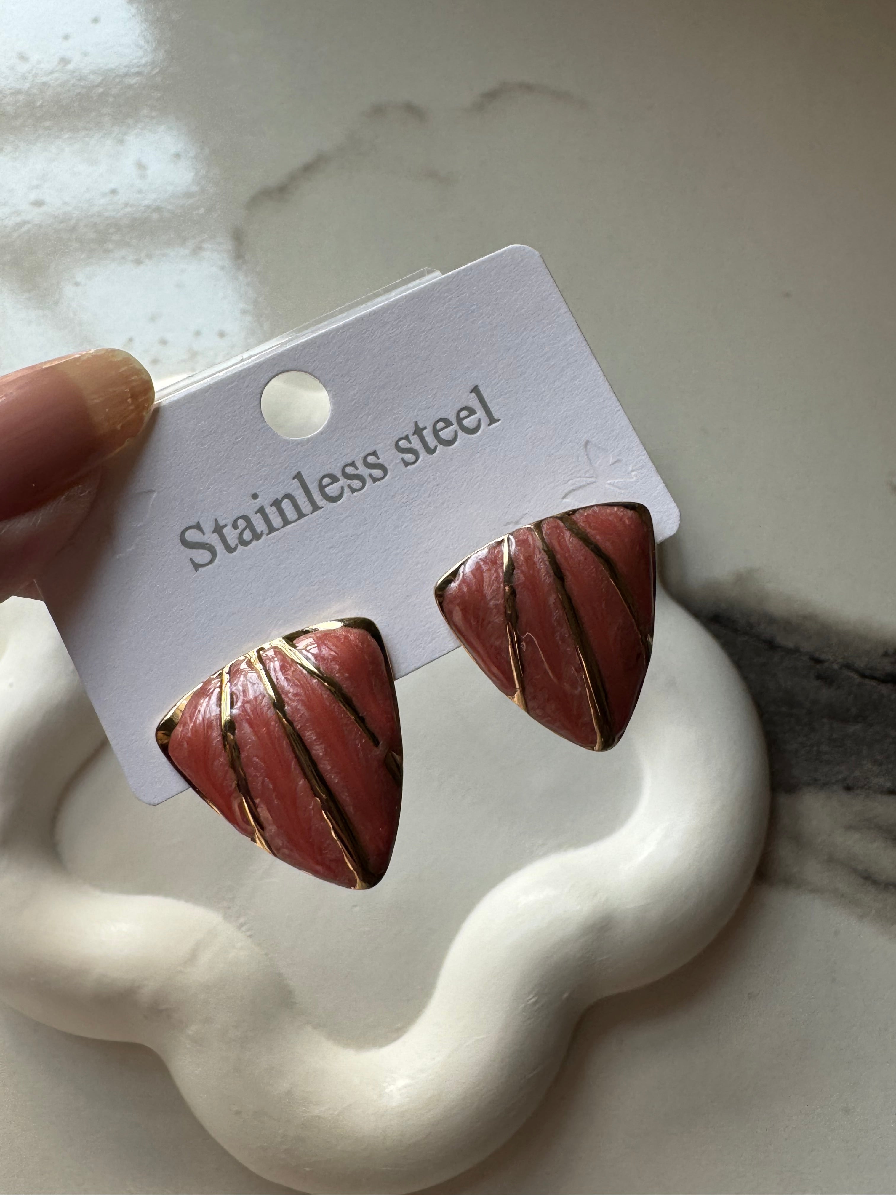 Trinity Studs - Peach