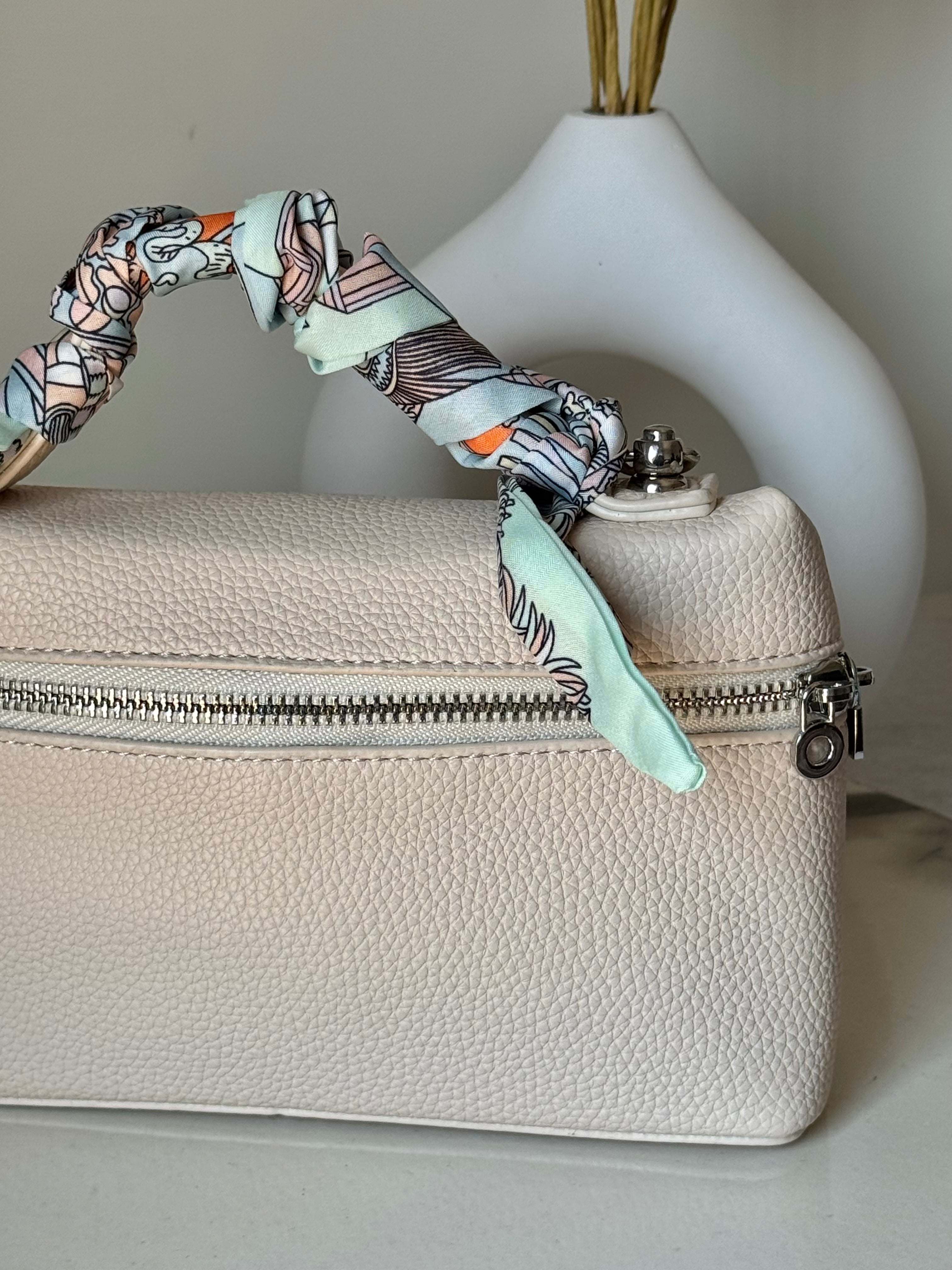 Loro Piana Inspired with Strap & Silk Scarf - Off White