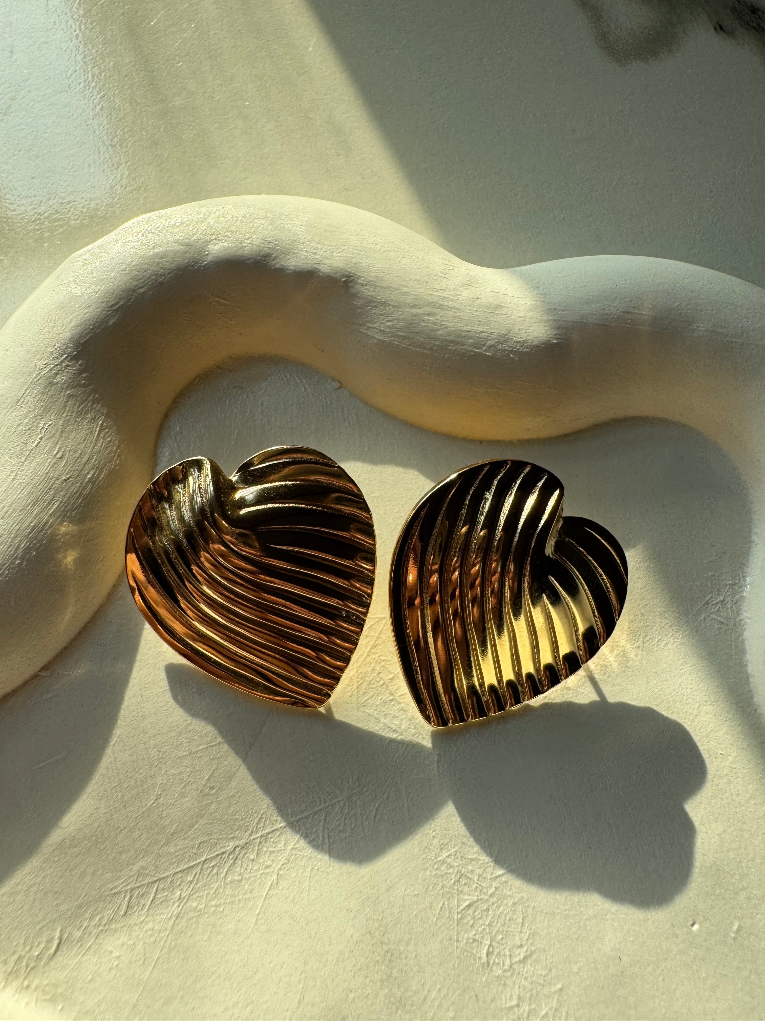 Serene Hearts Earrings - 18K Gold Plated