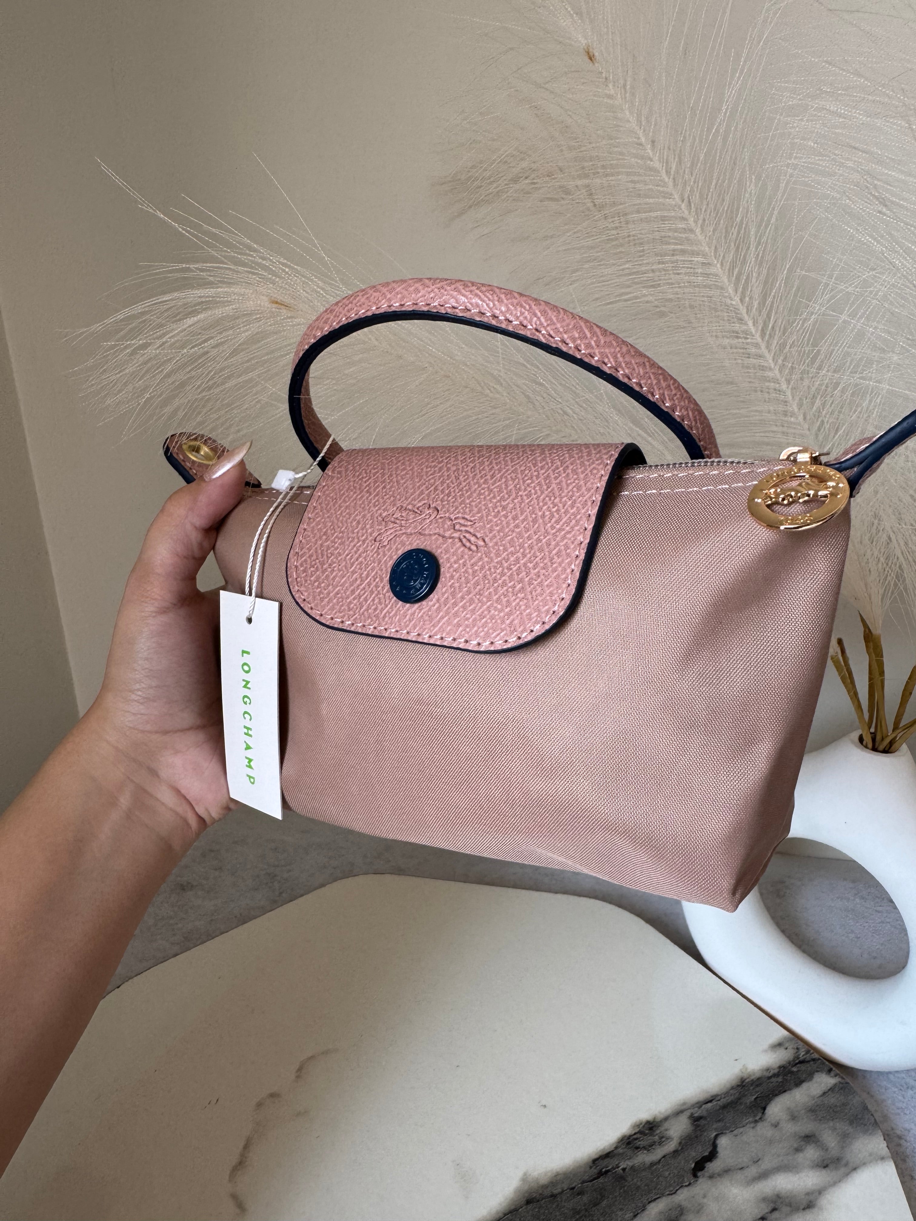 LongChamp Crossbody Bag with Strap - Light Pink (WITH BRAND LOGO)