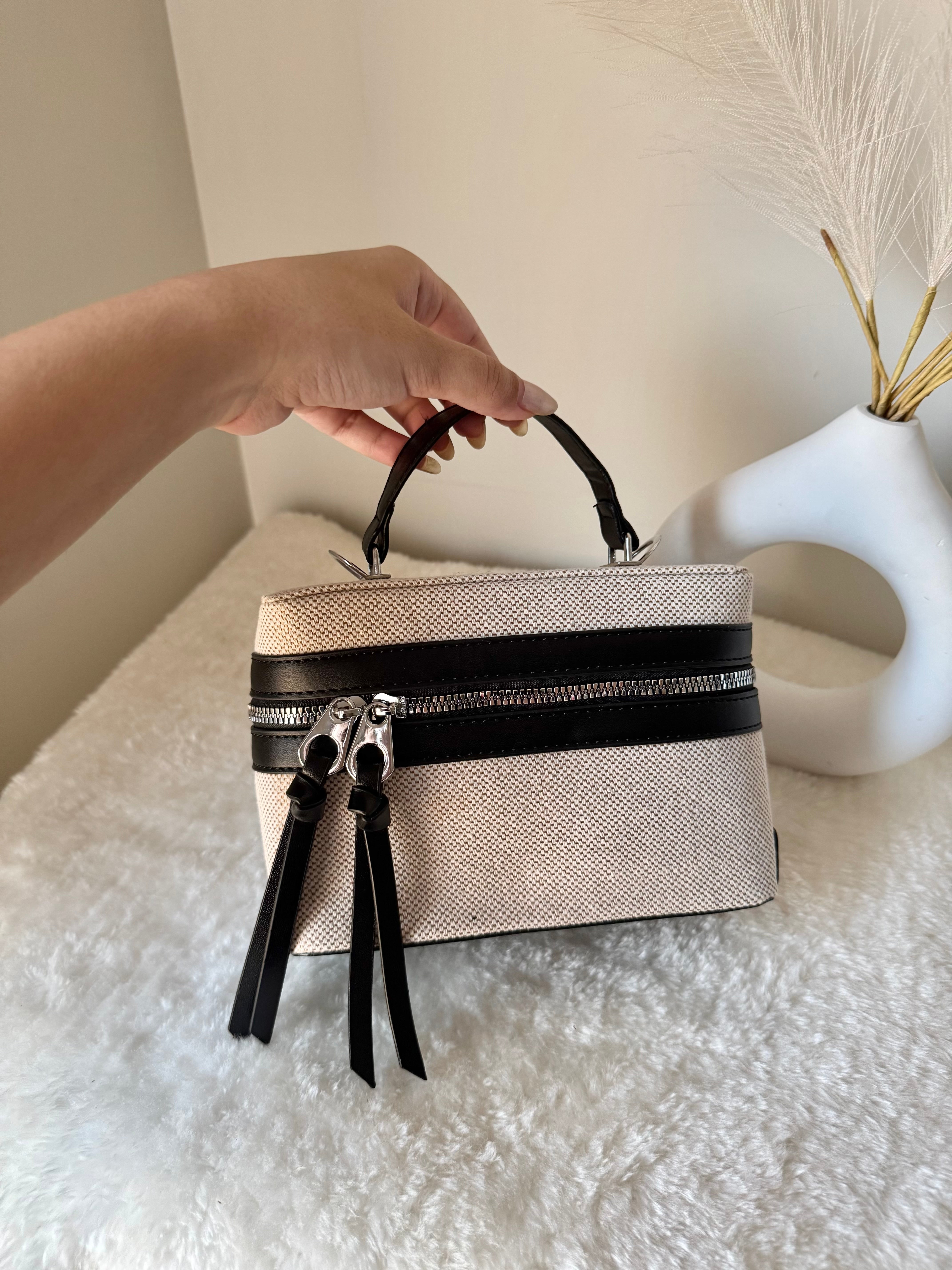 ZARA Inspired Box Bag - Black with Long Strap