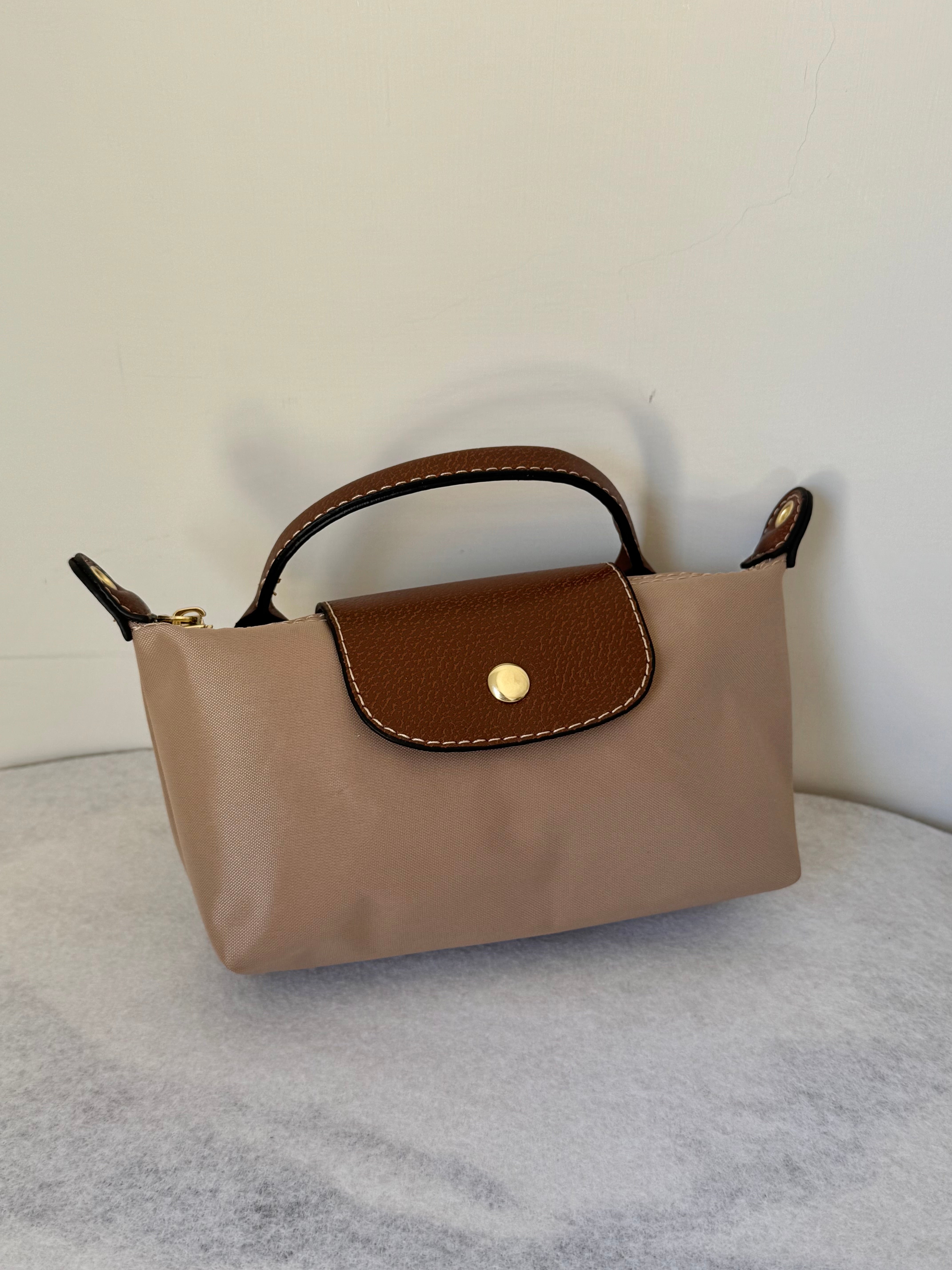Longchamp Crossbody Bag with Strap - Small Khaaki (NO LOGO)