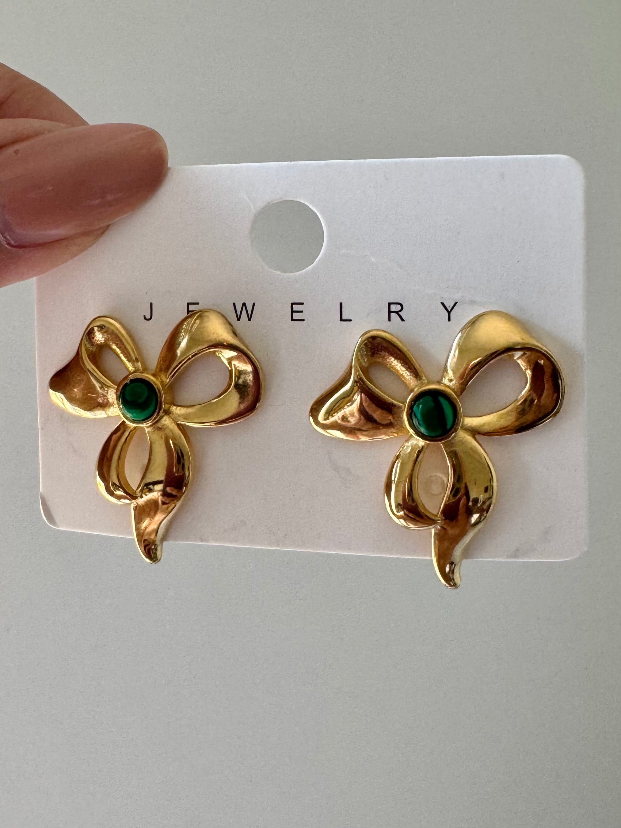 Emerald Grace Bows - 18K Gold Plated