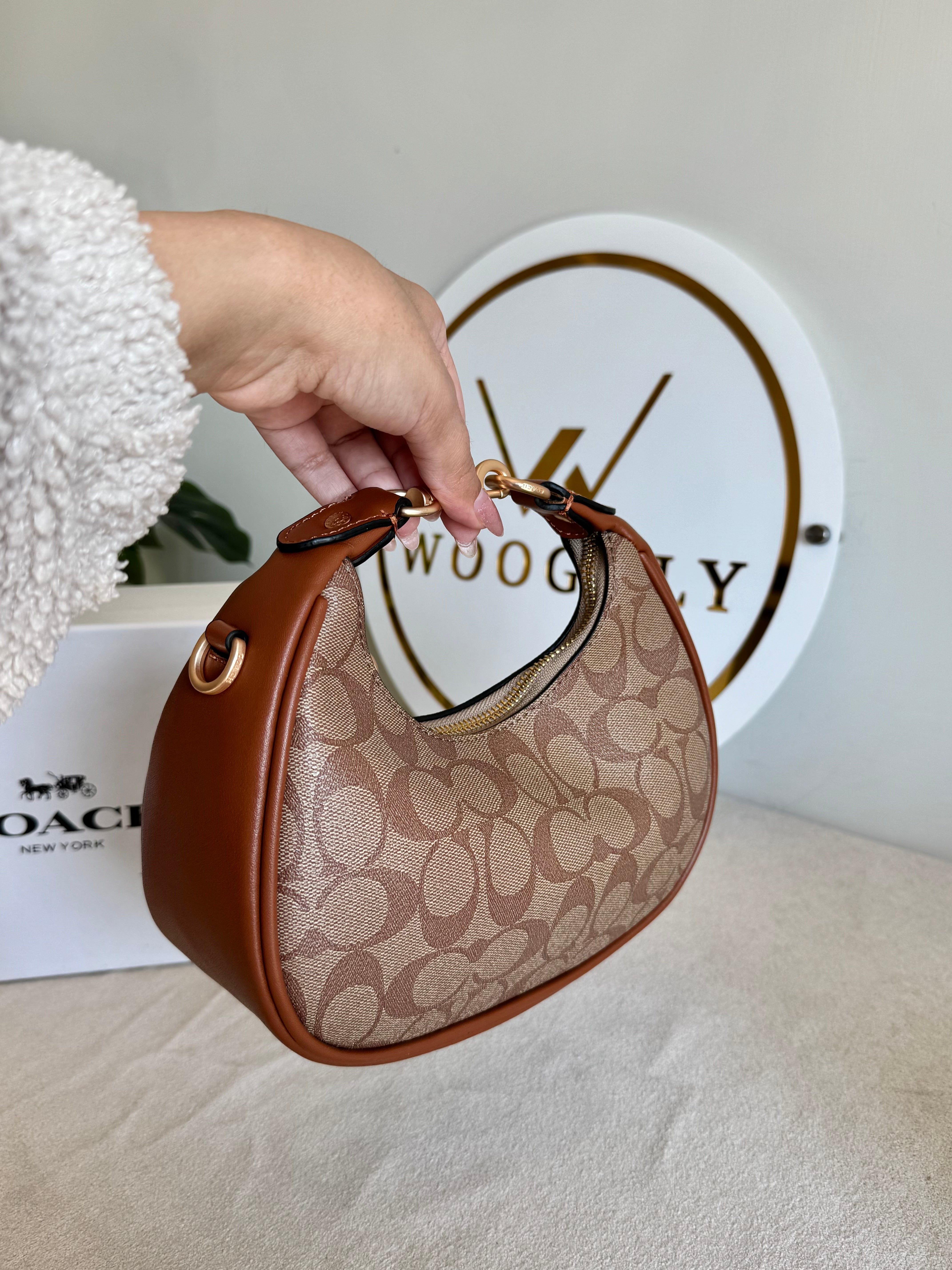 COACH Jonie Bag PREMIUM (Apricot Brown) - BOX PACKING