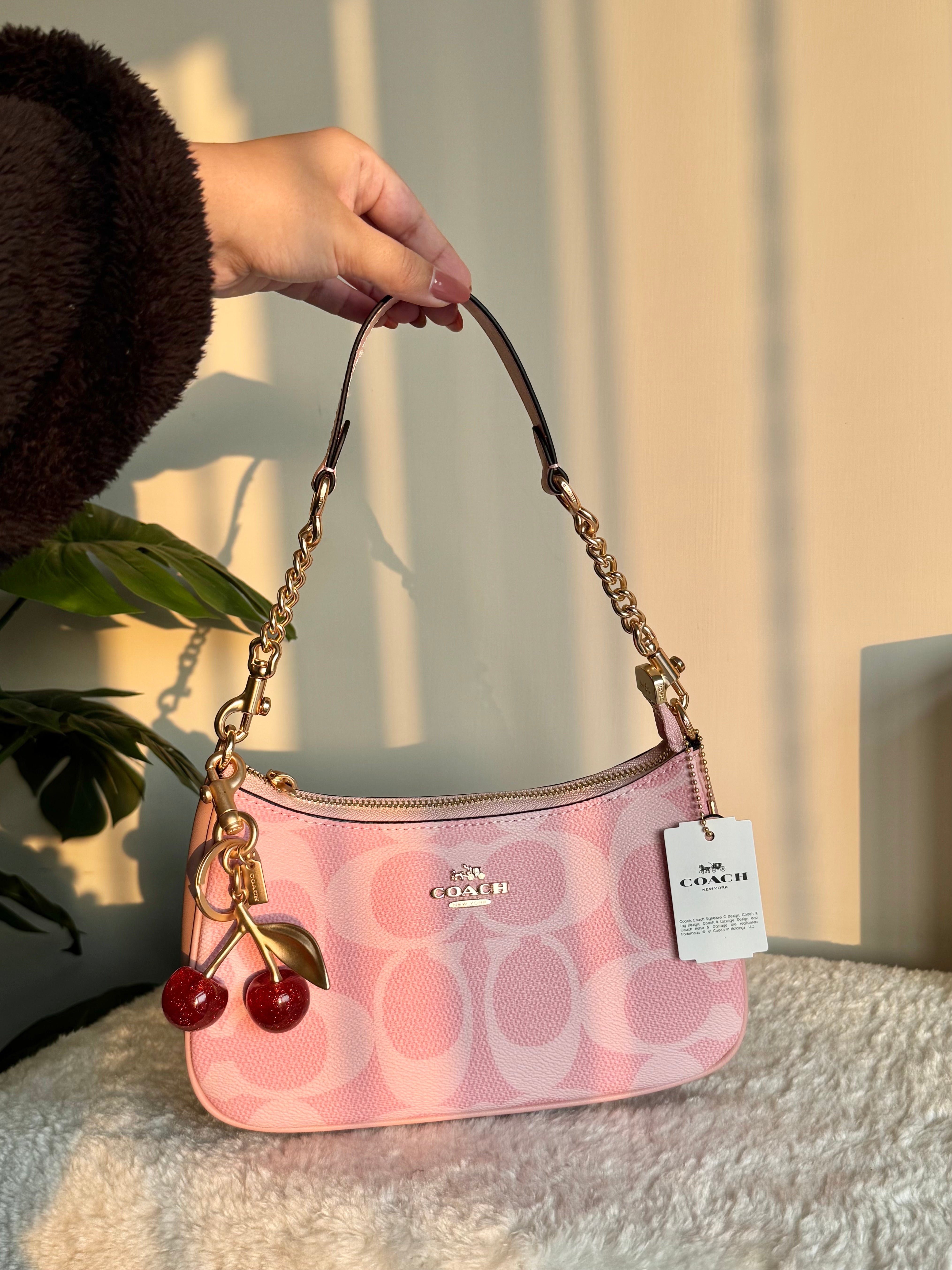 COACH TERI PREMIUM with Coach Cherry Charm (Pink) - BOX PACKING