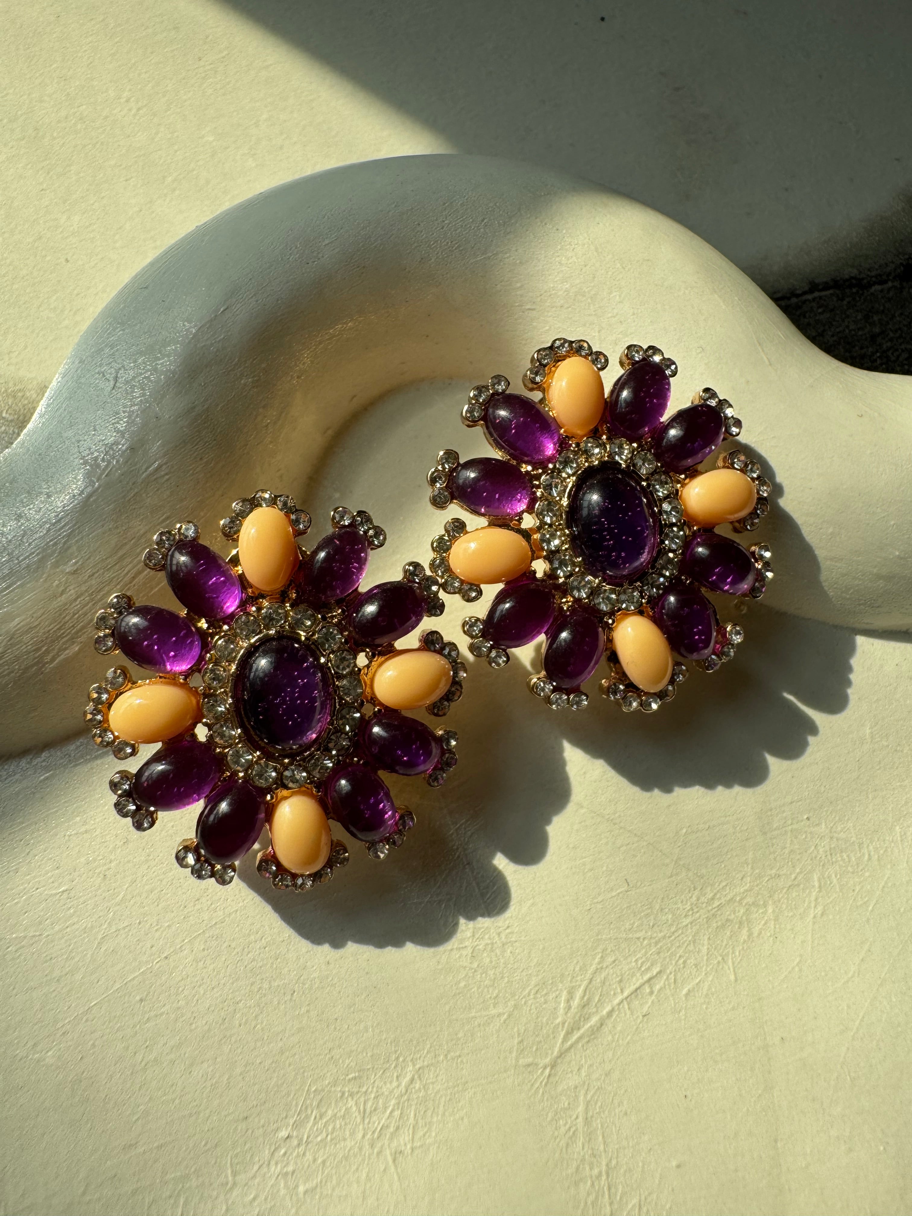 Viva Vibrance Earrings - Peach & Mauve