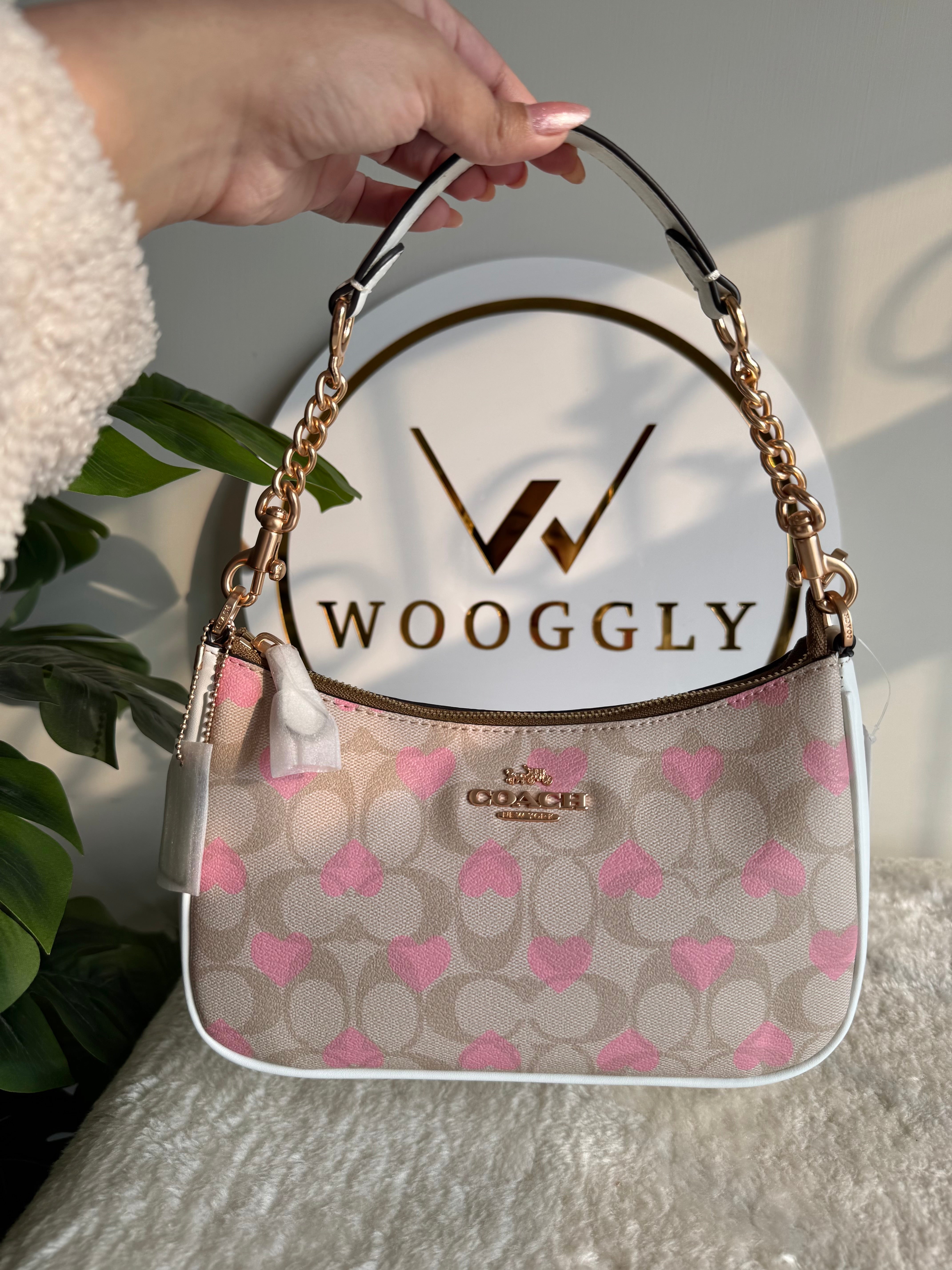 COACH TERI PREMIUM (Beige with Pink Hearts) - MAGNETIC BOX PACKING