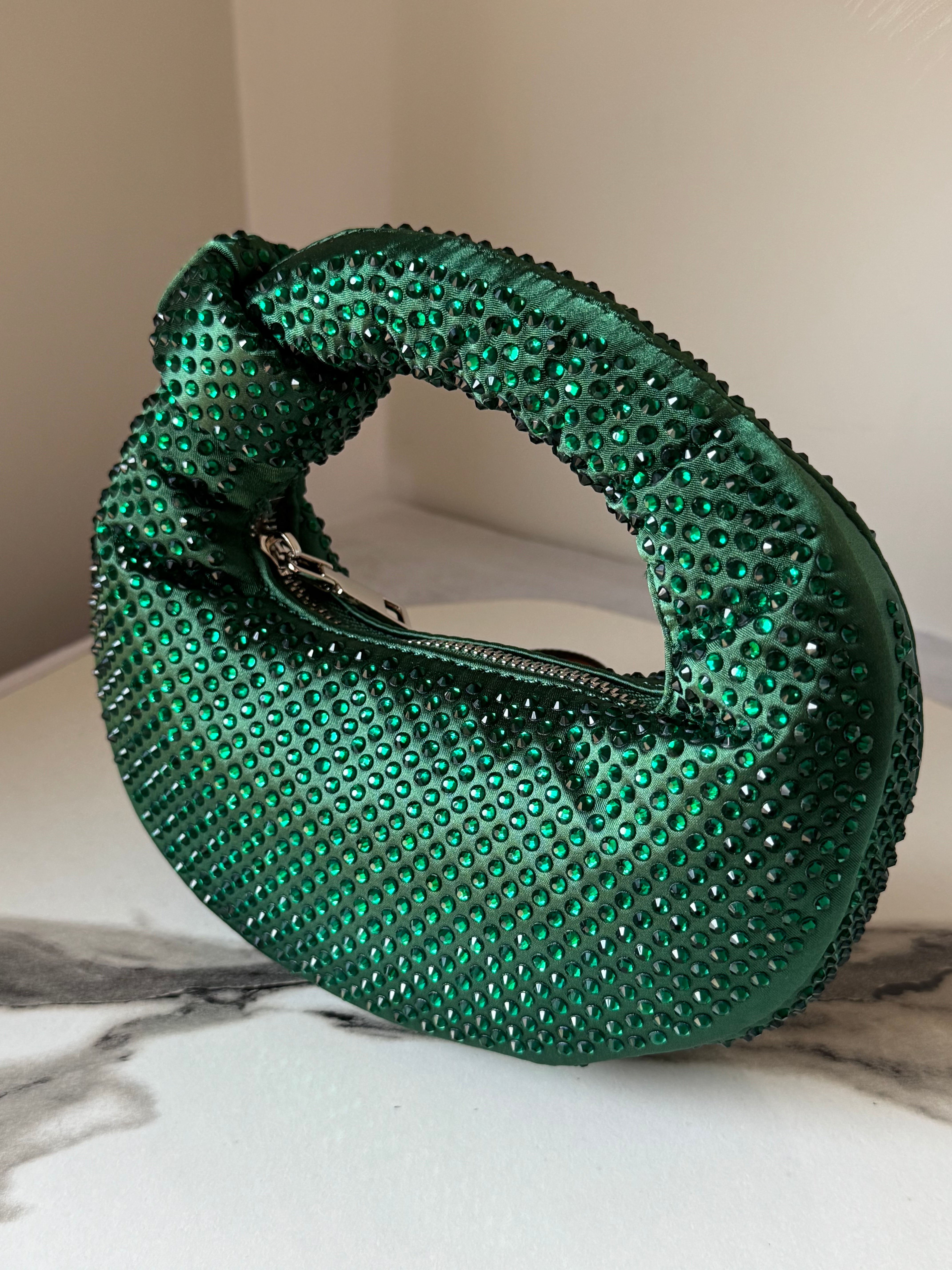 JW PIE Inspired Rhinestone Bag (Green)