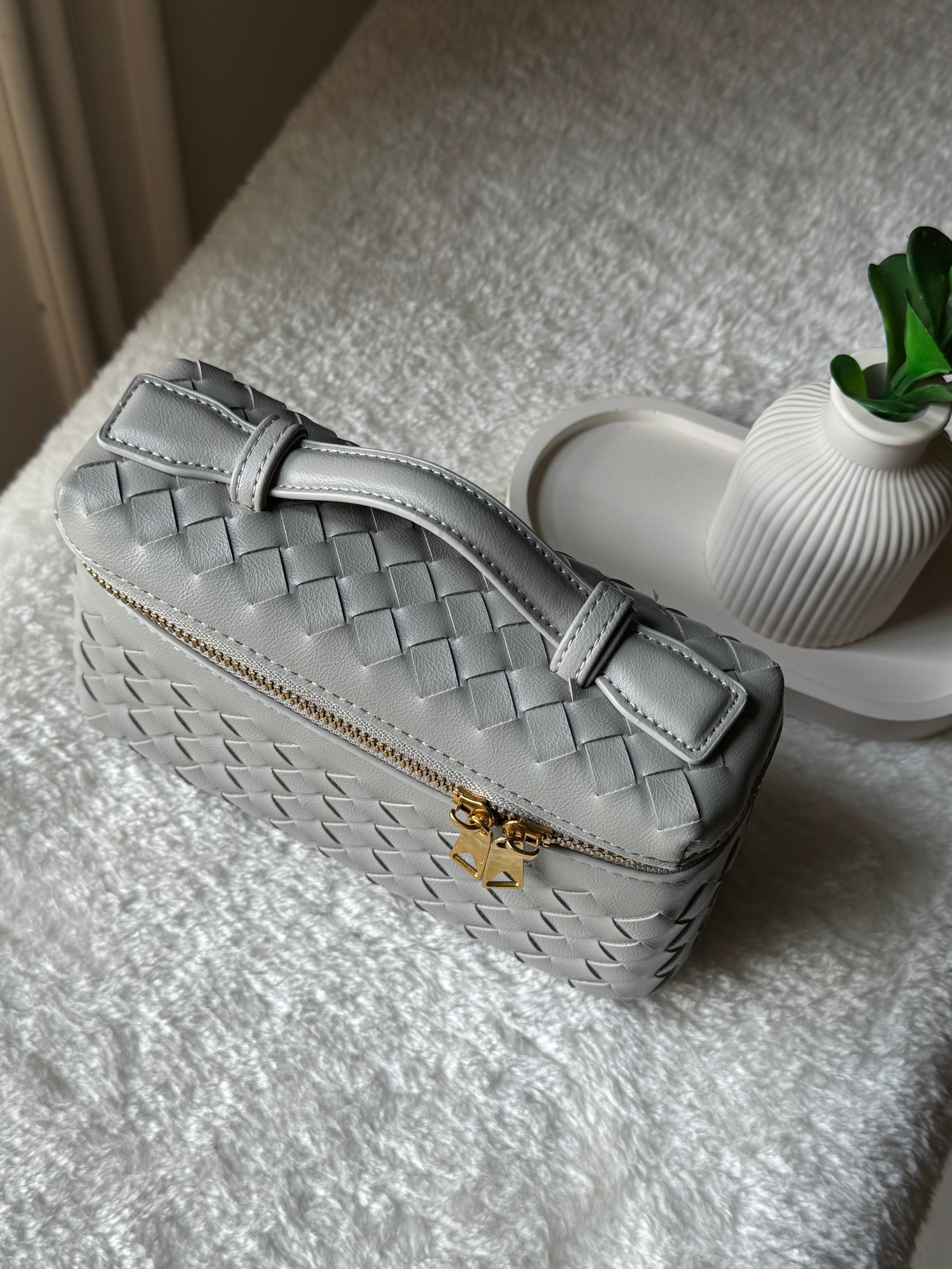 JW Pie Woven Bag with Long Strap (Dark Grey)