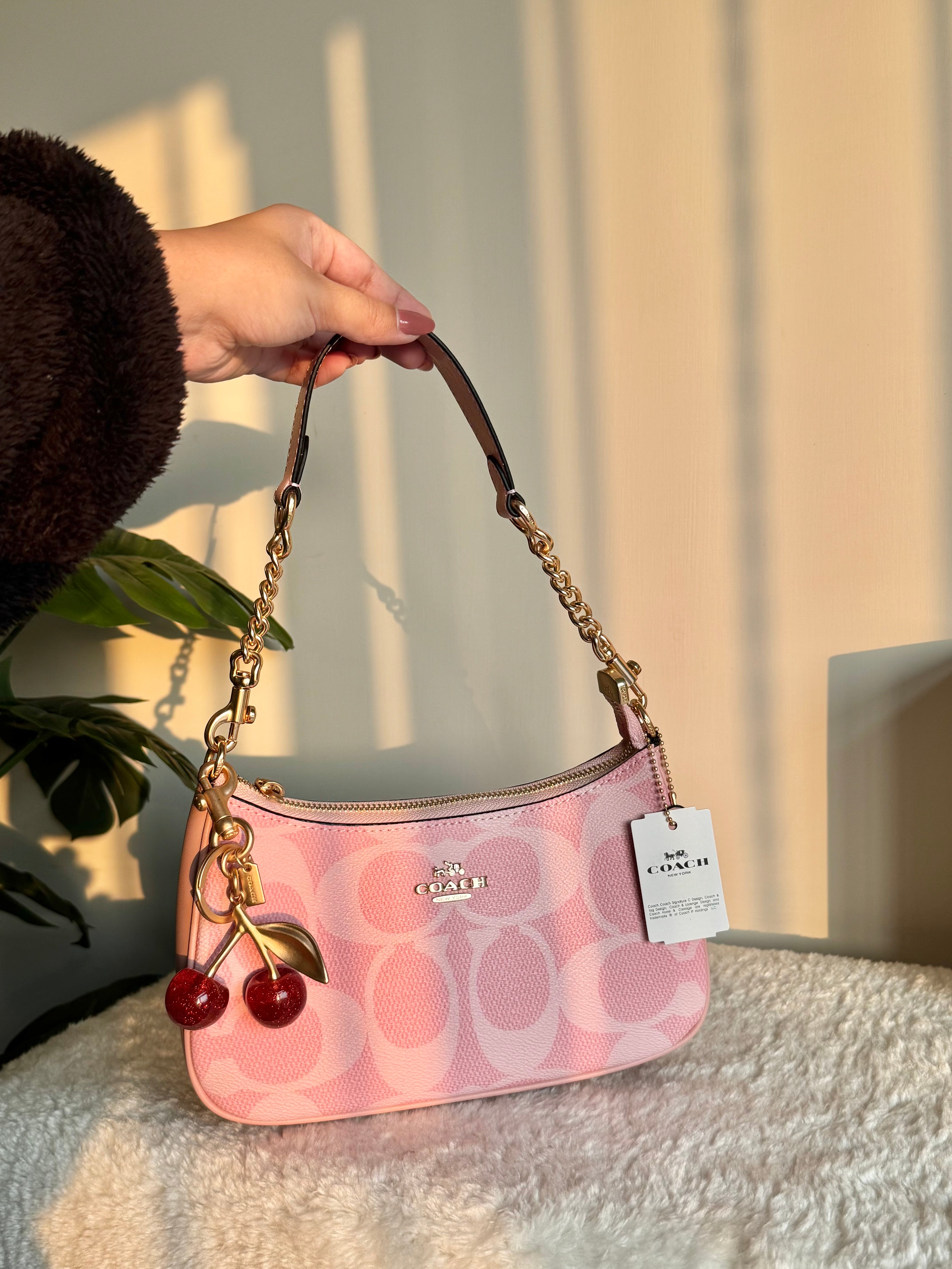 COACH TERI PREMIUM with Coach Cherry Charm (Pink) - BOX PACKING