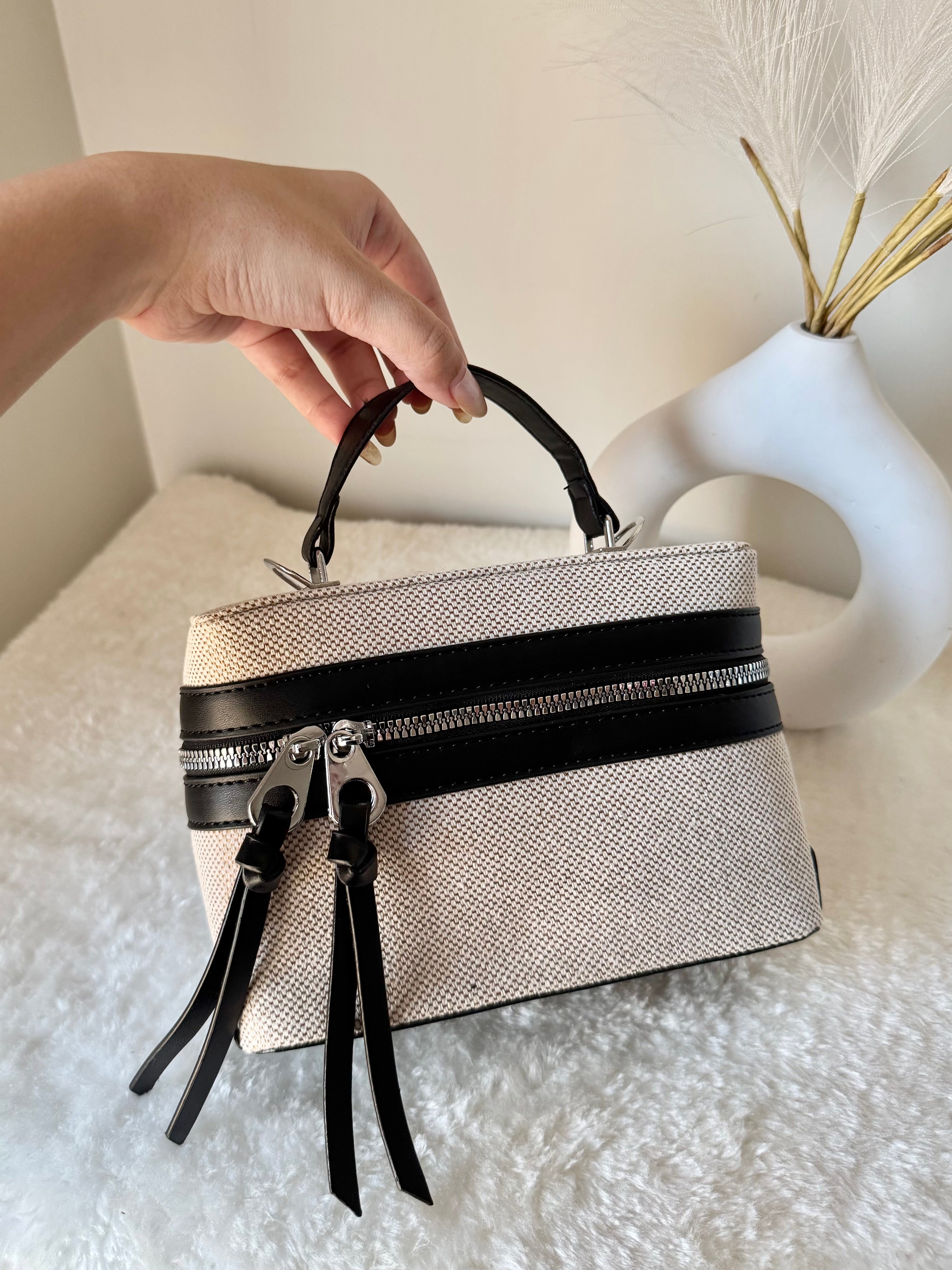 ZARA Inspired Box Bag - Black with Long Strap