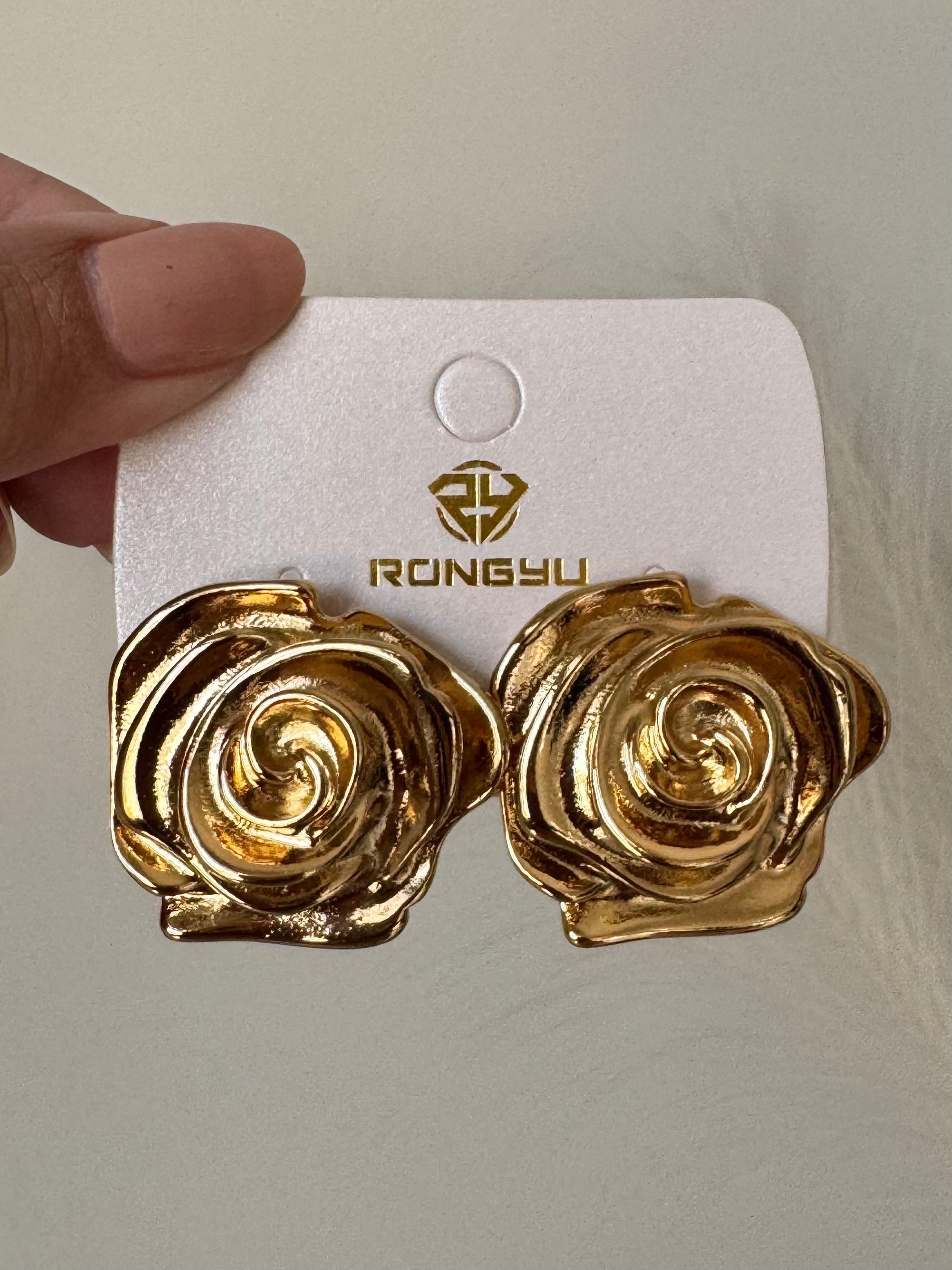 Adore Rose Studs - 18K Gold Plated