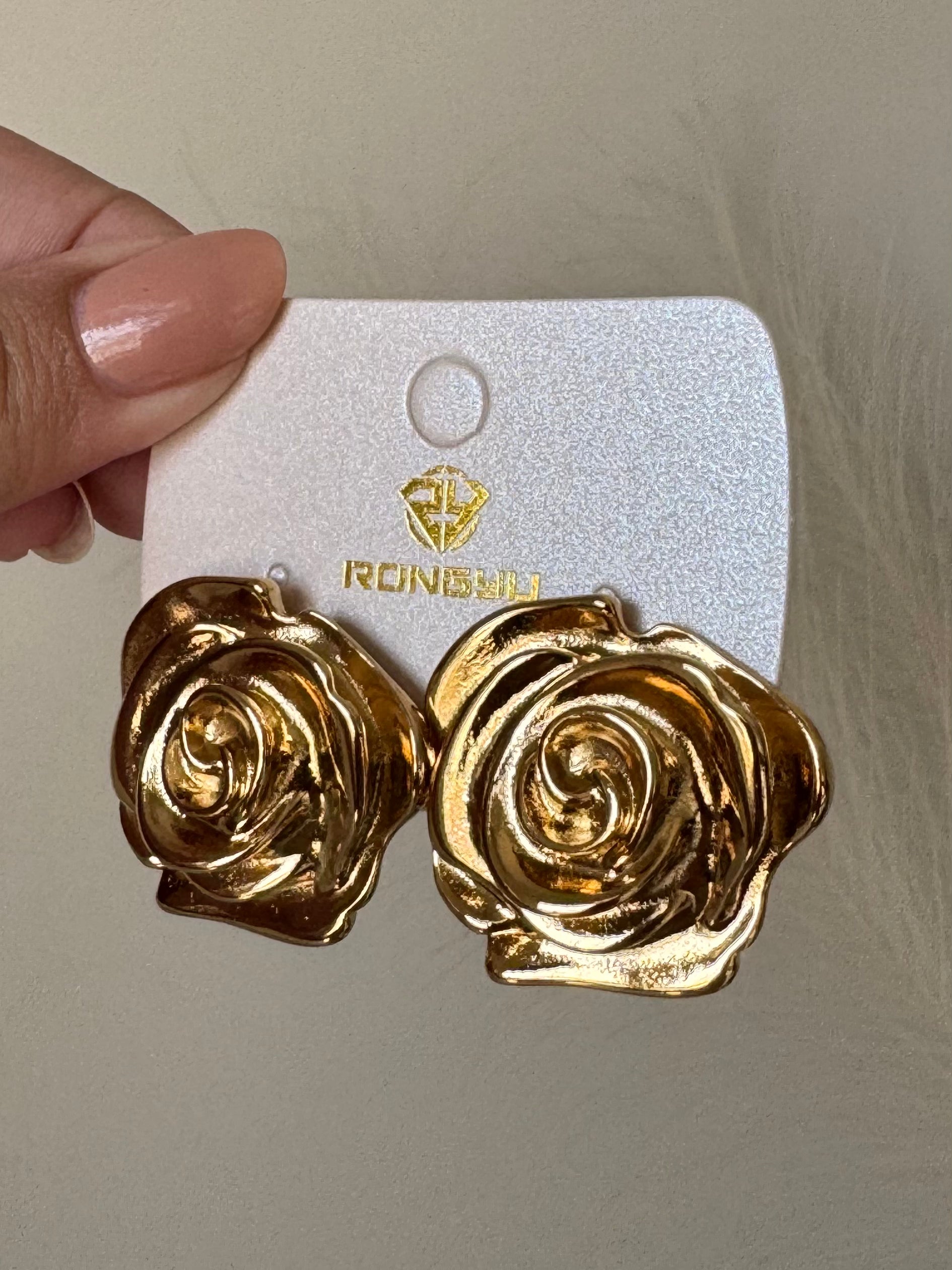 Adore Rose Studs - 18K Gold Plated