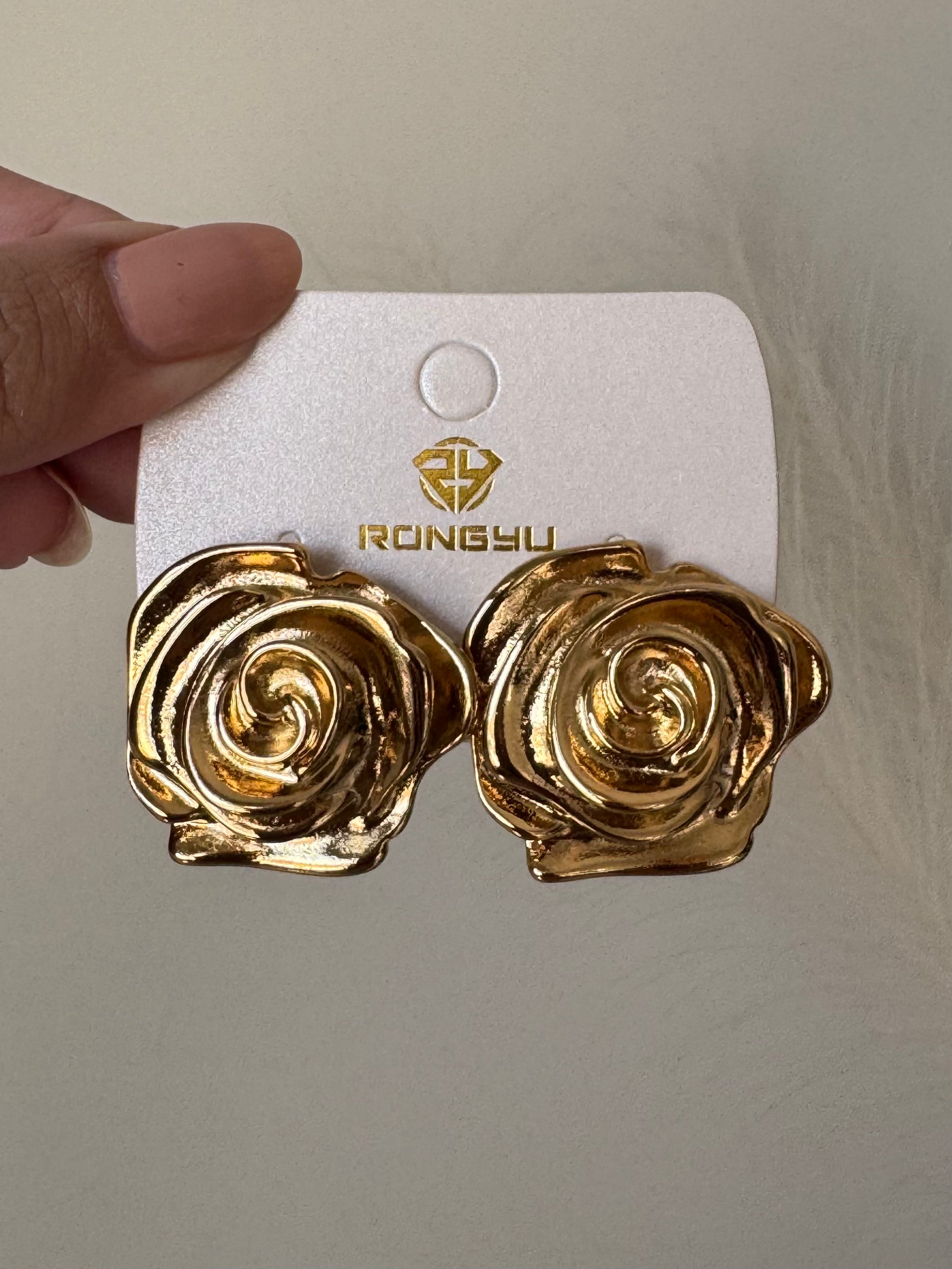Adore Rose Studs - 18K Gold Plated