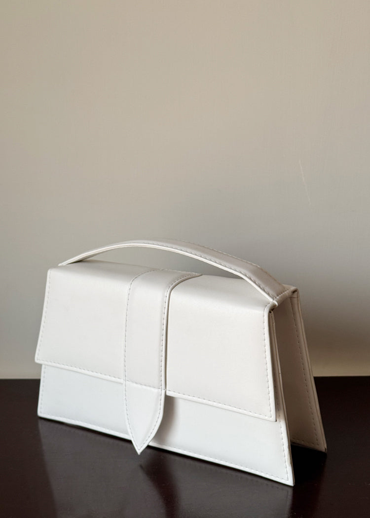Muse White HandBag with Strap