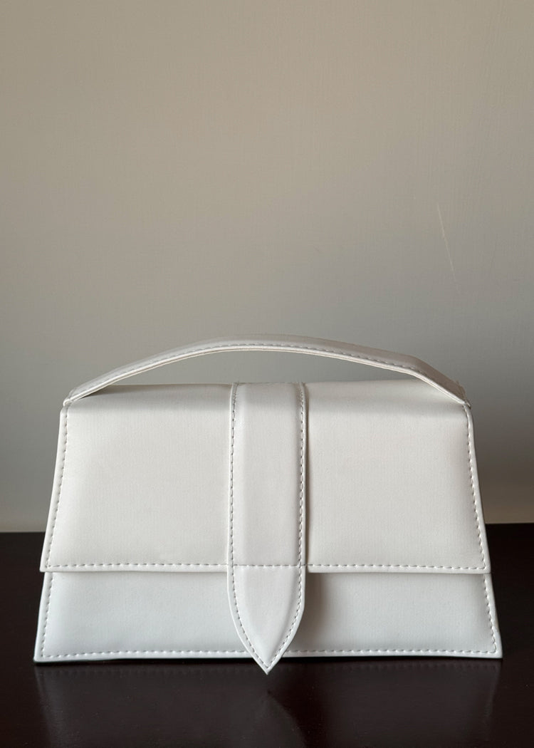 Muse White HandBag with Strap