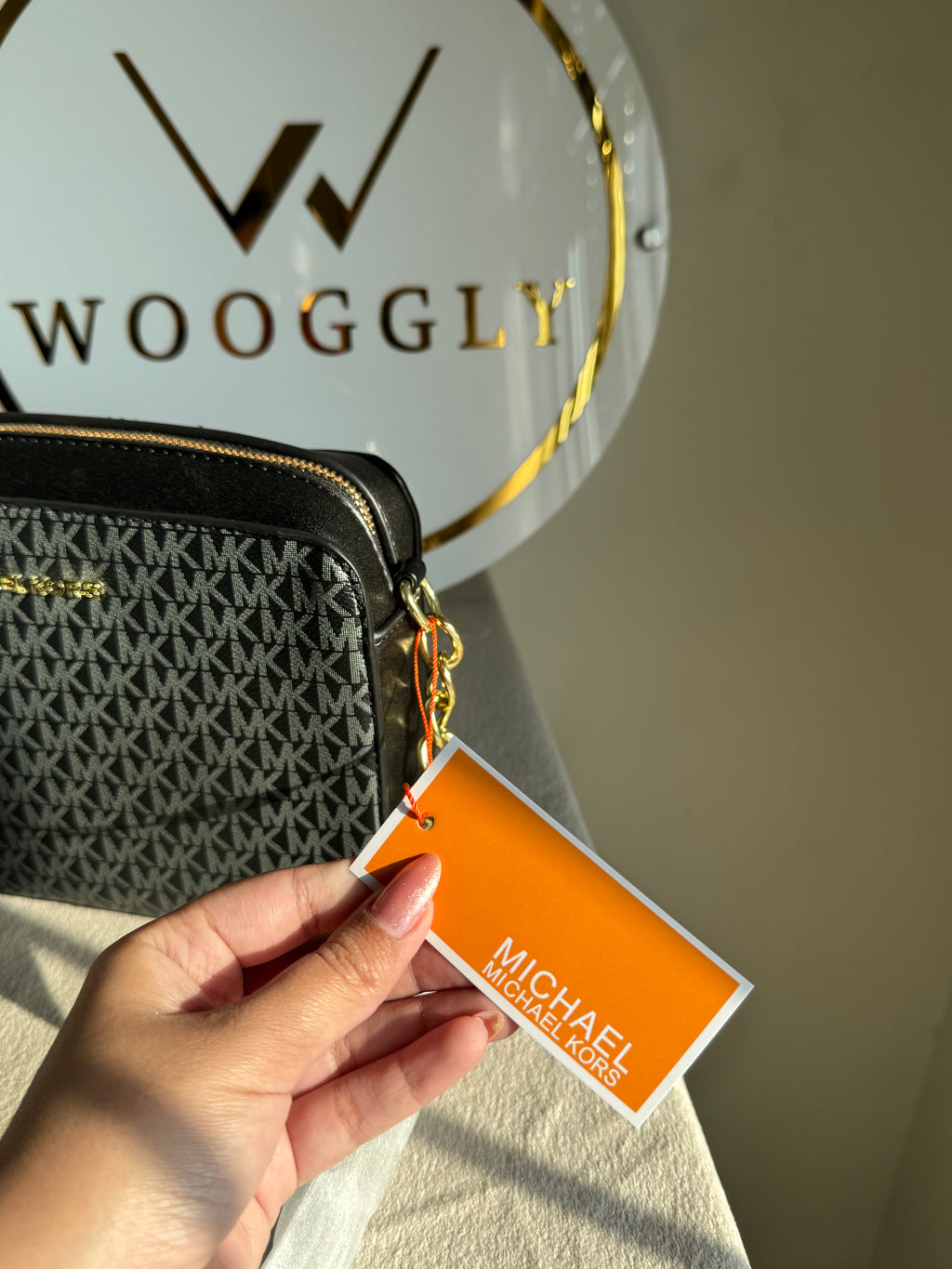 Premium Michael Kors Crossbody Bag (Black & Grey)