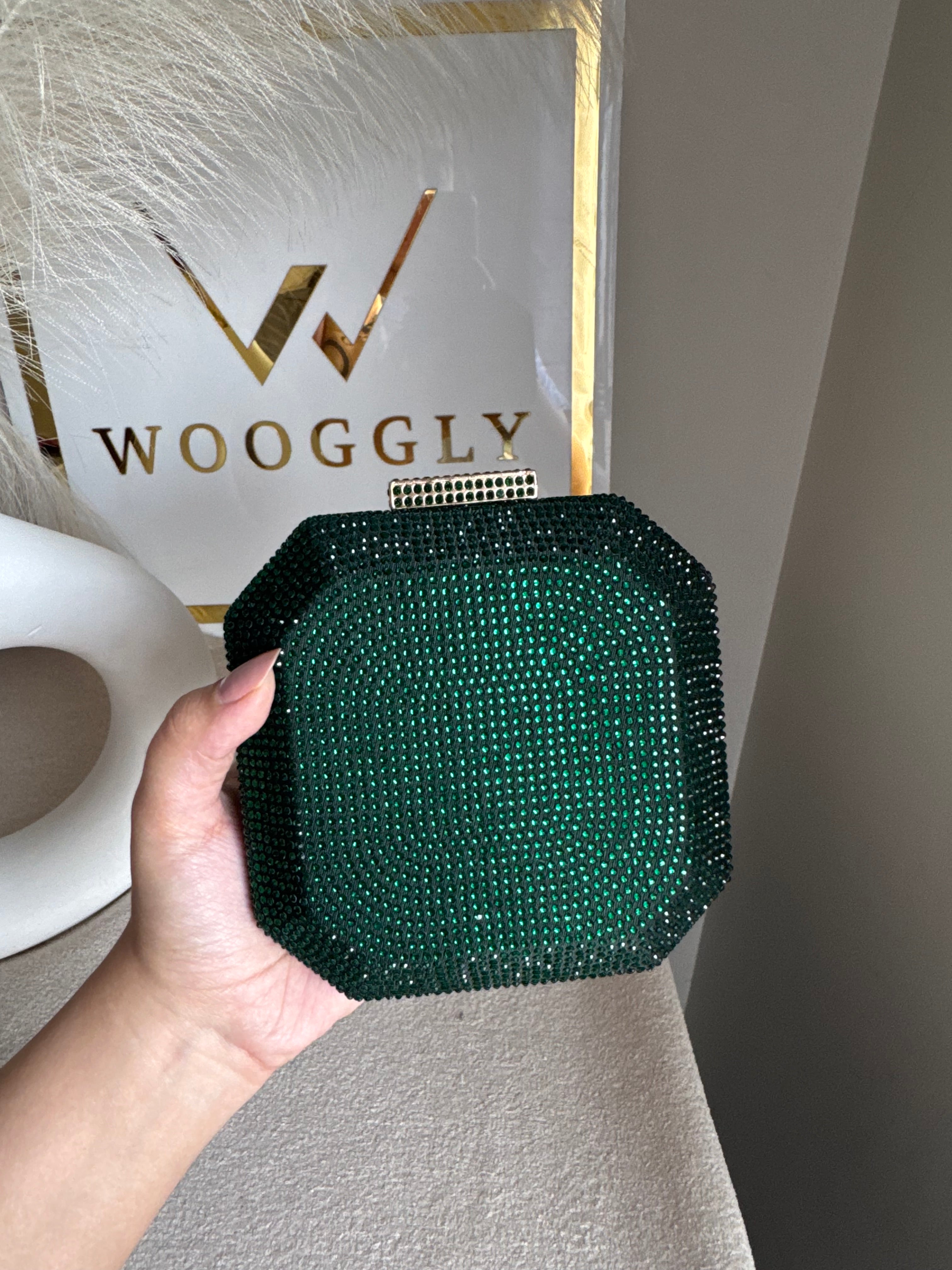 AYLA CLUTCH Emerald Green
