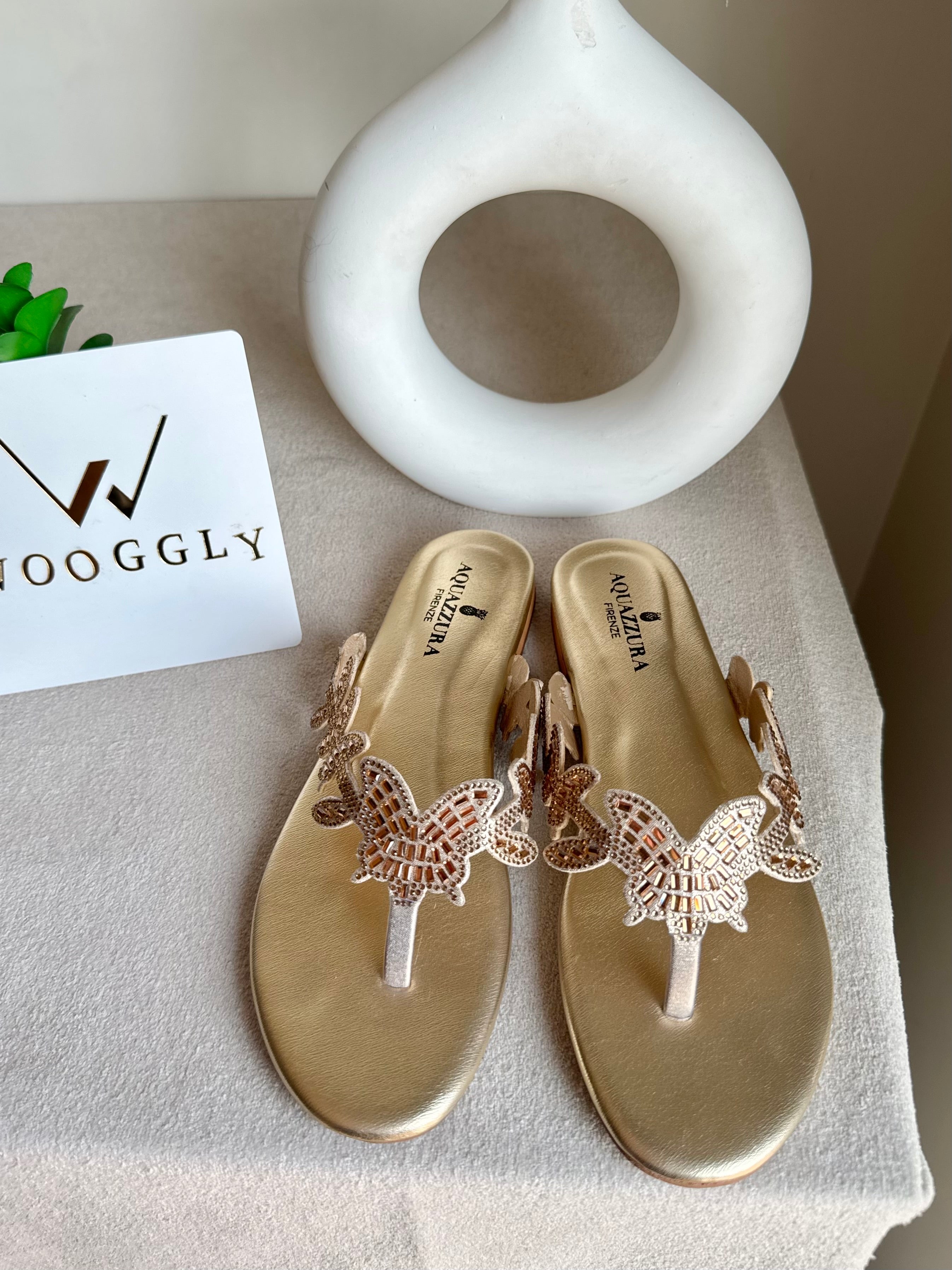 Aquazzura Pretty Slides - Champagne