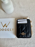 Coach Zip Card Case Patterned Black
