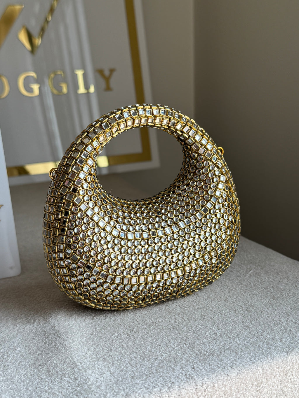 Viral Kundan Clutch with Chain - Design 2