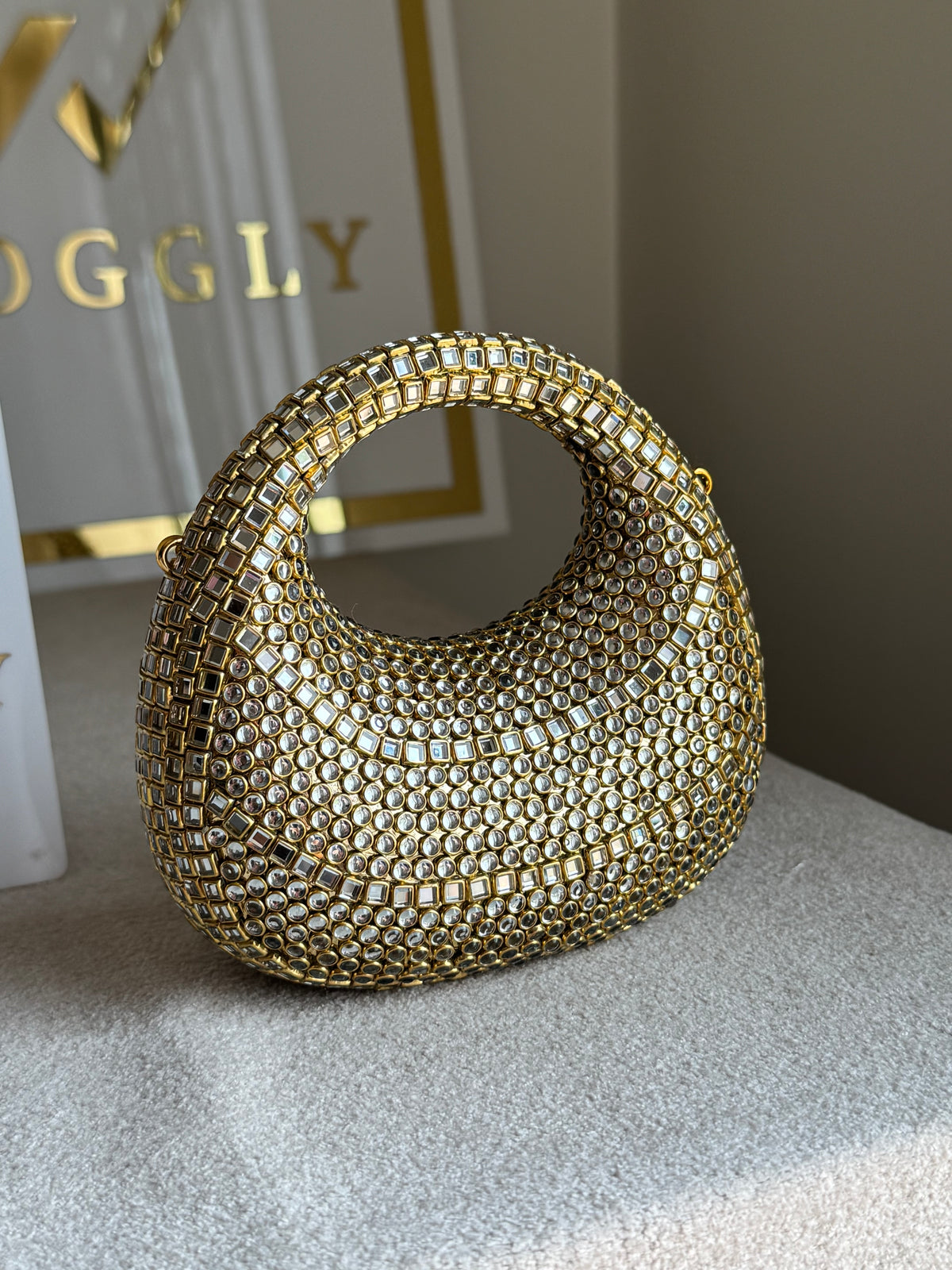 Viral Kundan Clutch with Chain - Design 2