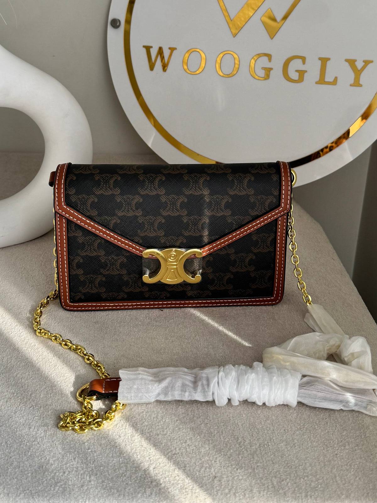 Celine Inspired Crossbody Bag High Quality - Vintage Espresso