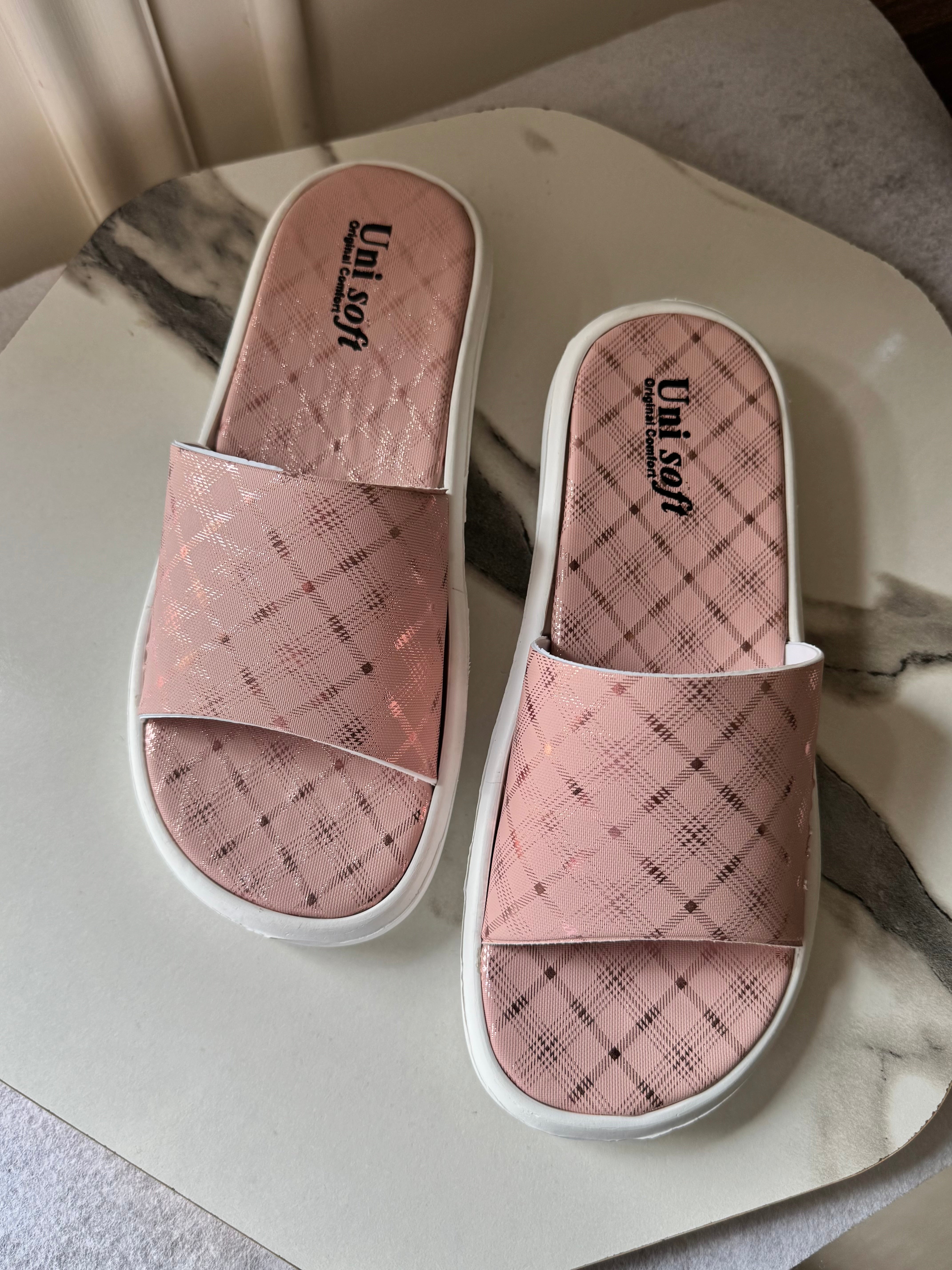 Soft Blush Pink Slides