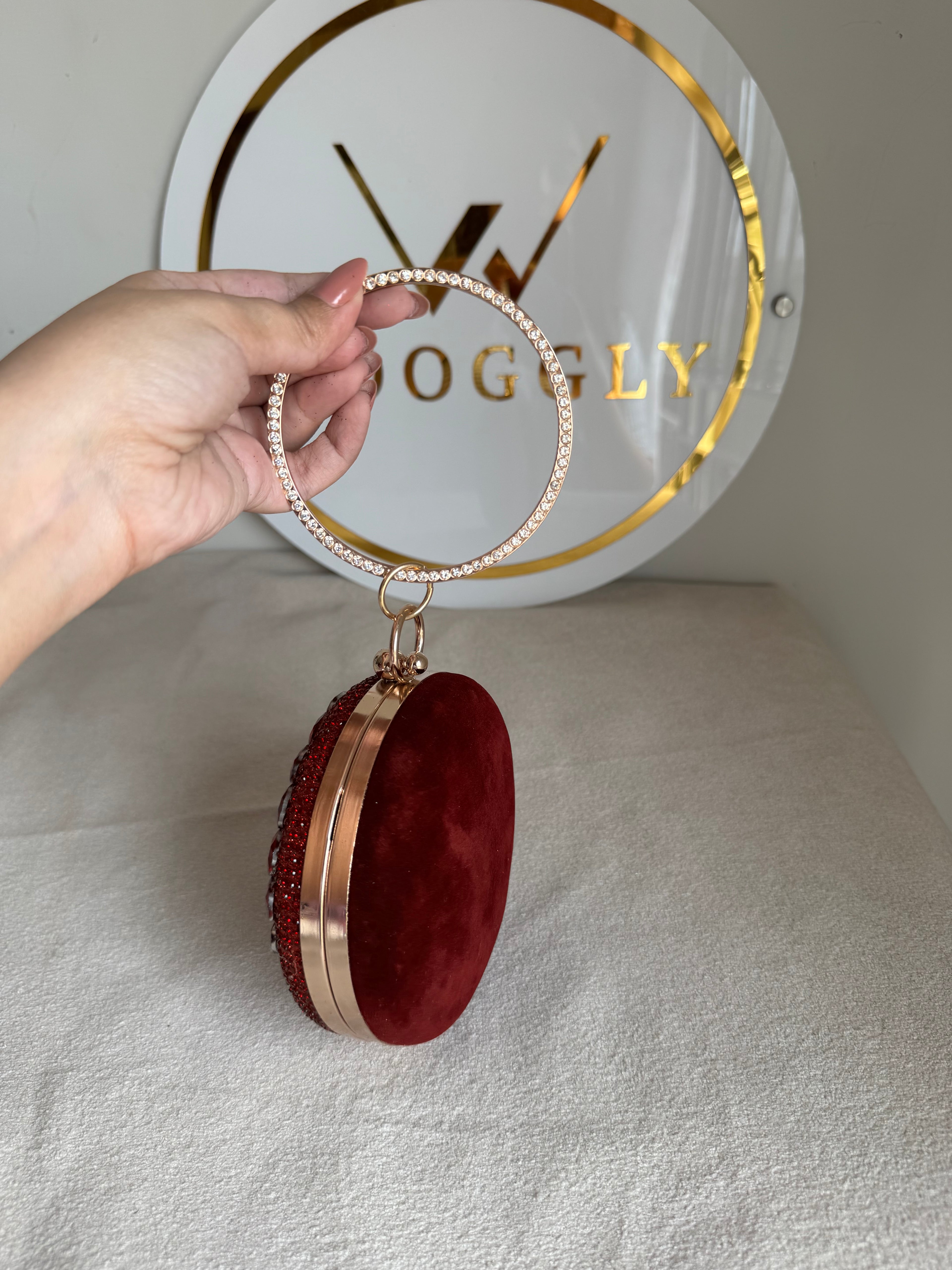 Sugar Plum Clutch - Maroonish Red