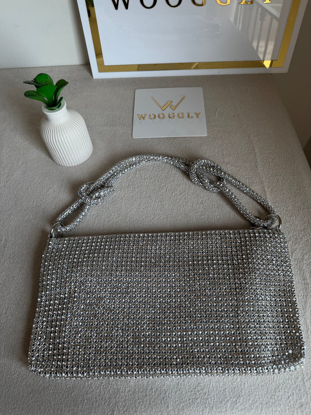 Dreamy Party Wear Rhinestone Bag - Silver