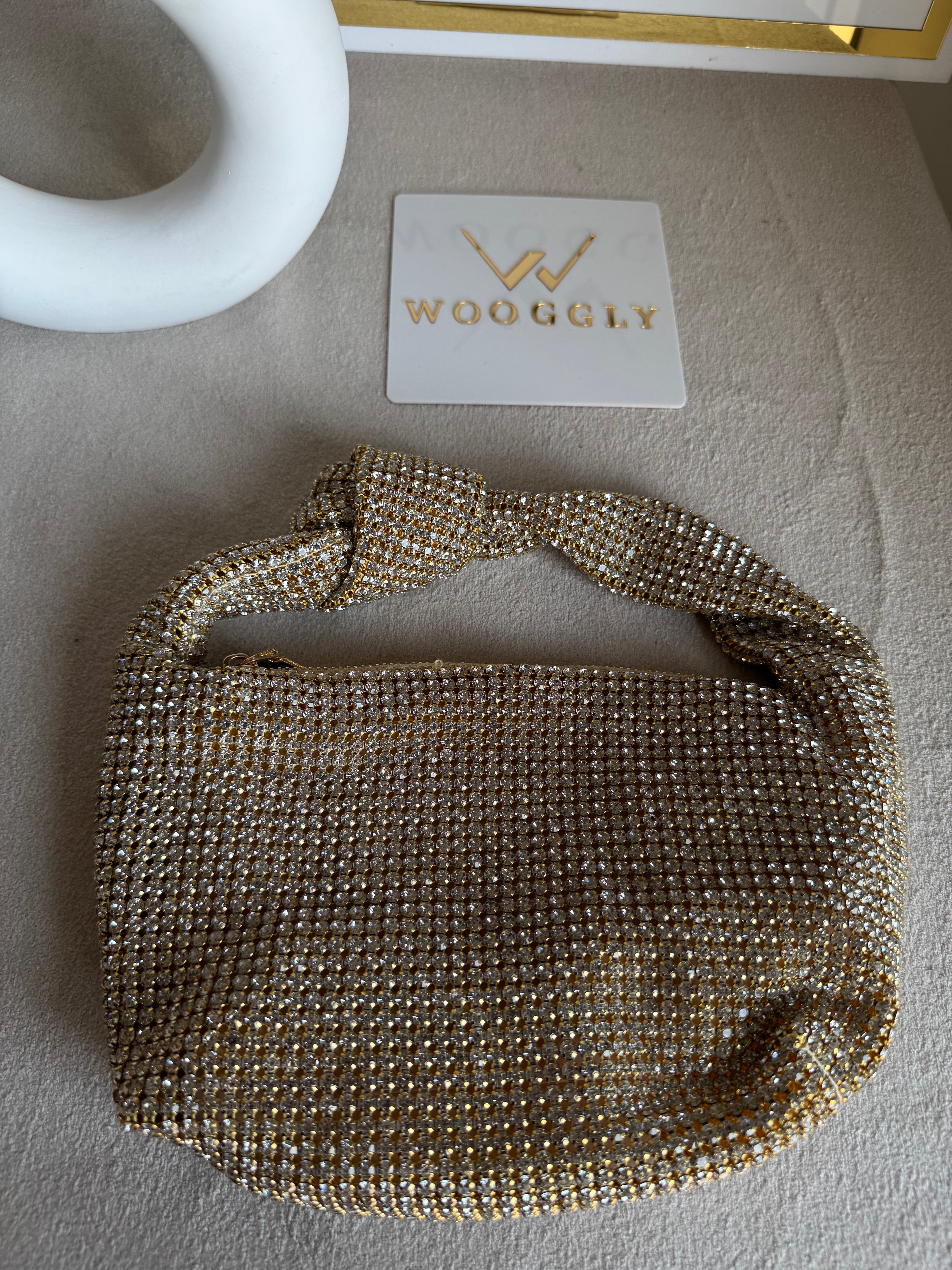 Party Wear Rhinestone Bow Bag - Butter Yellow
