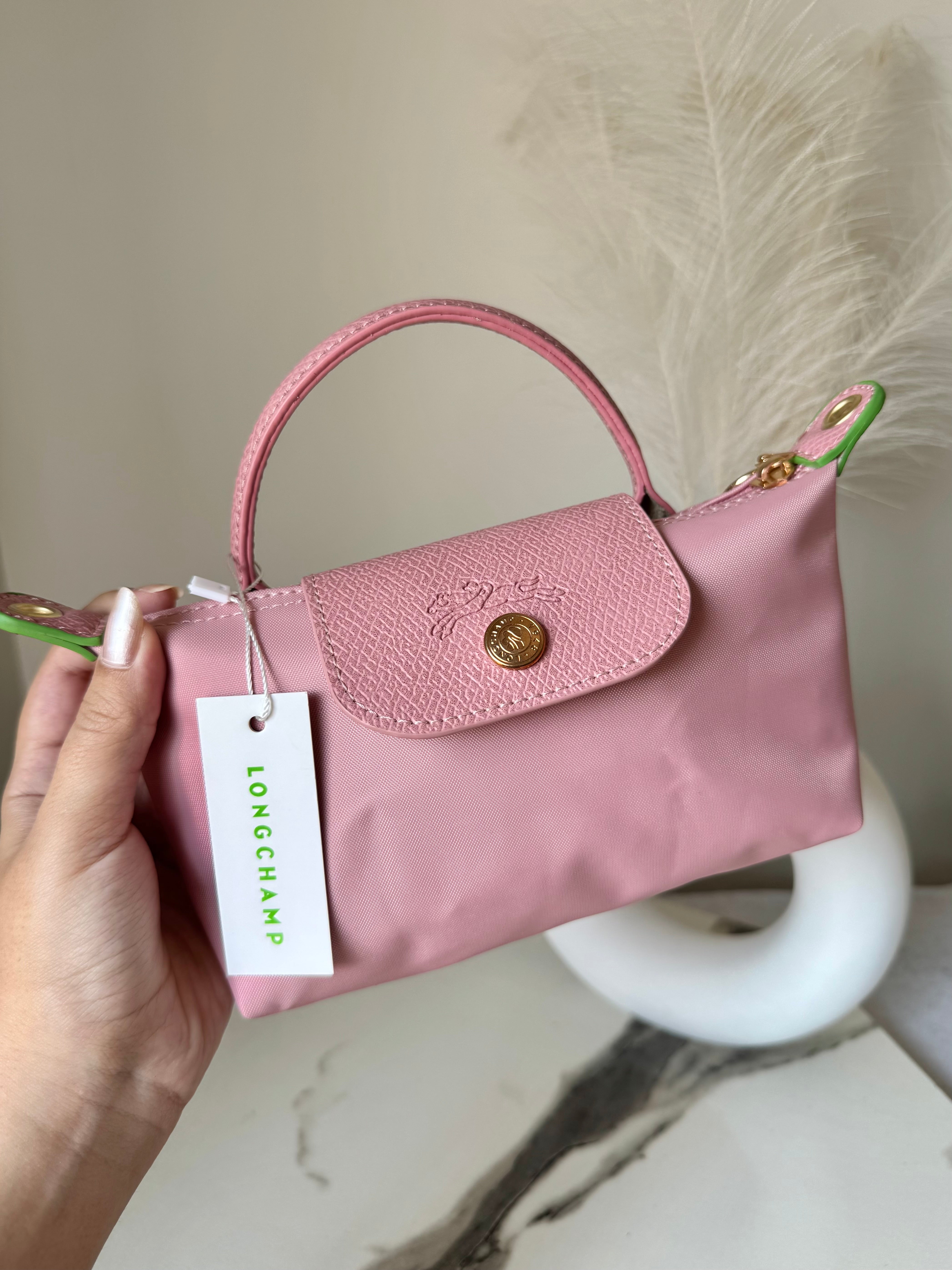 LongChamp Crossbody Bag with Strap - Marshmallow Pink (WITH BRAND LOGO)