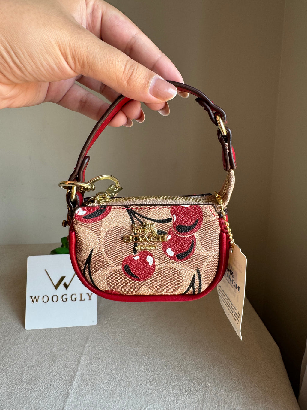 Premium Coach Baby Teri Bag Charm - Maroon