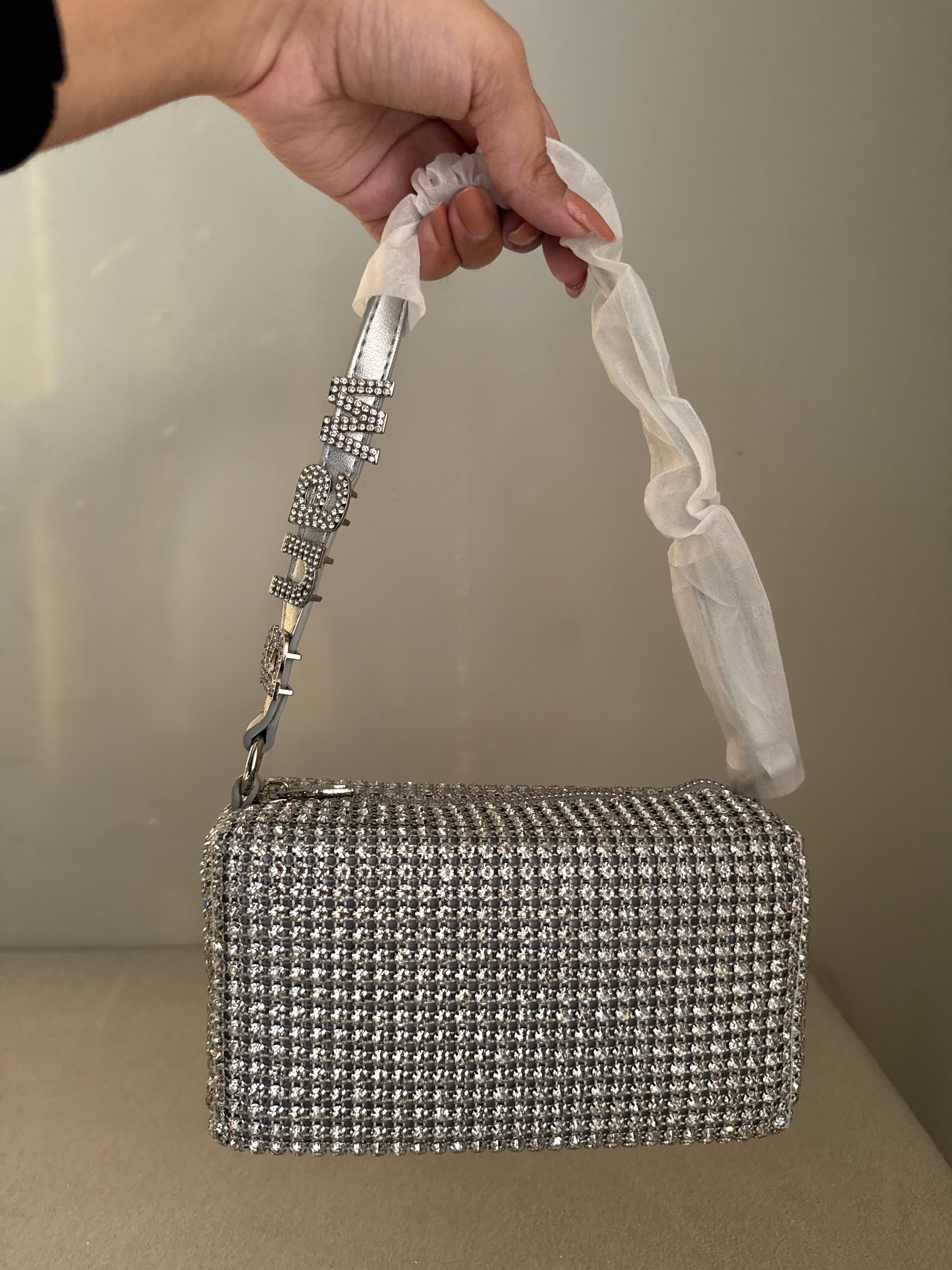 Alexander Wang Rhinestone Evening Clutch (Silver)
