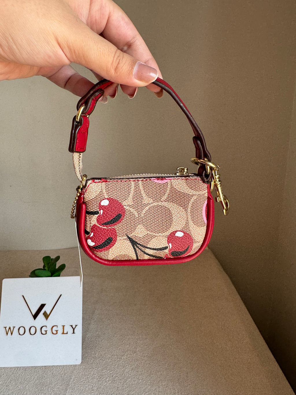 Premium Coach Baby Teri Bag Charm - Maroon