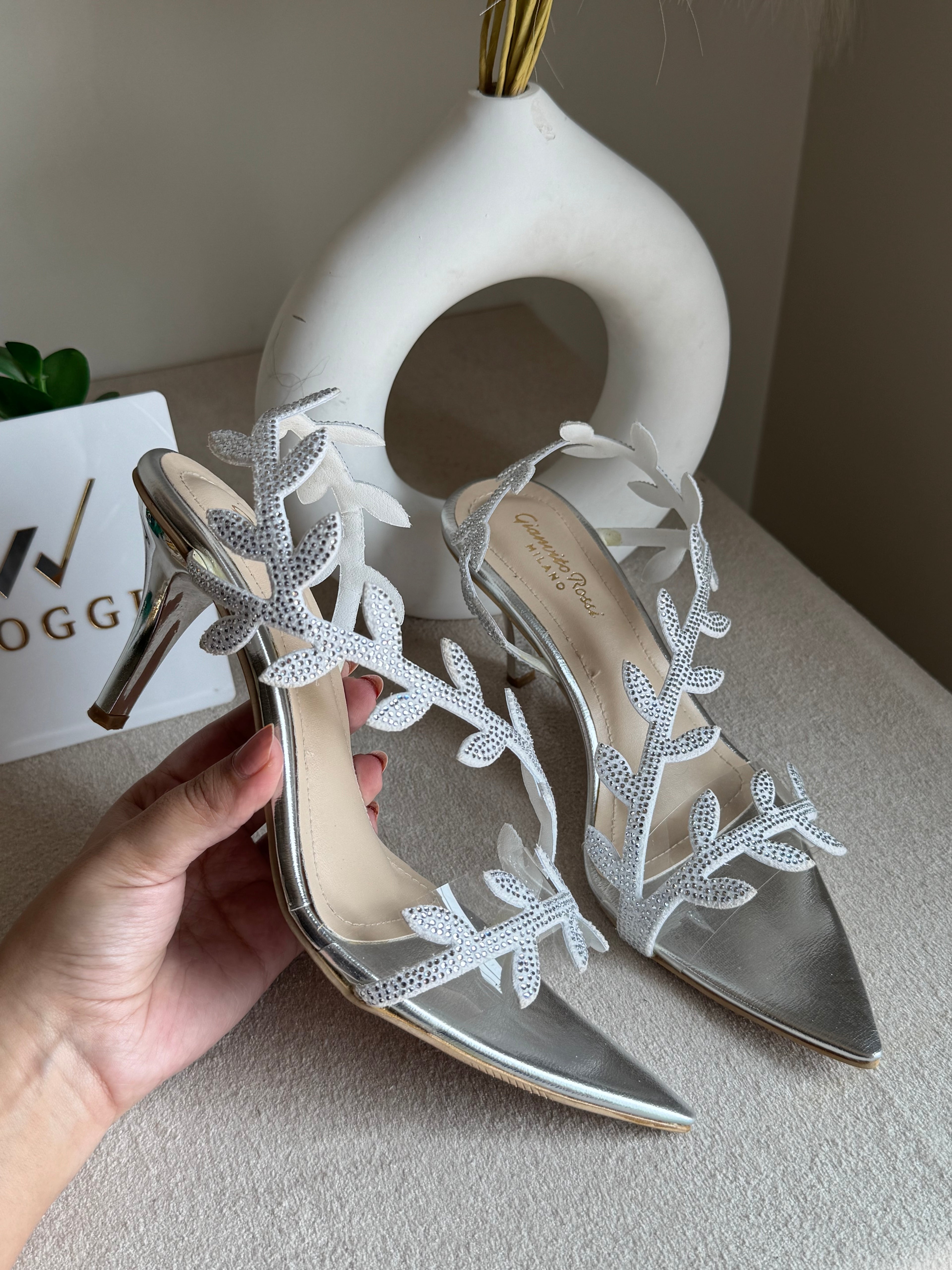 Gianvitto Rossi Heels Glitter Silver