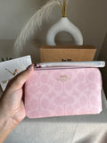 High Quality Wristlet - Signature Canvas Pink