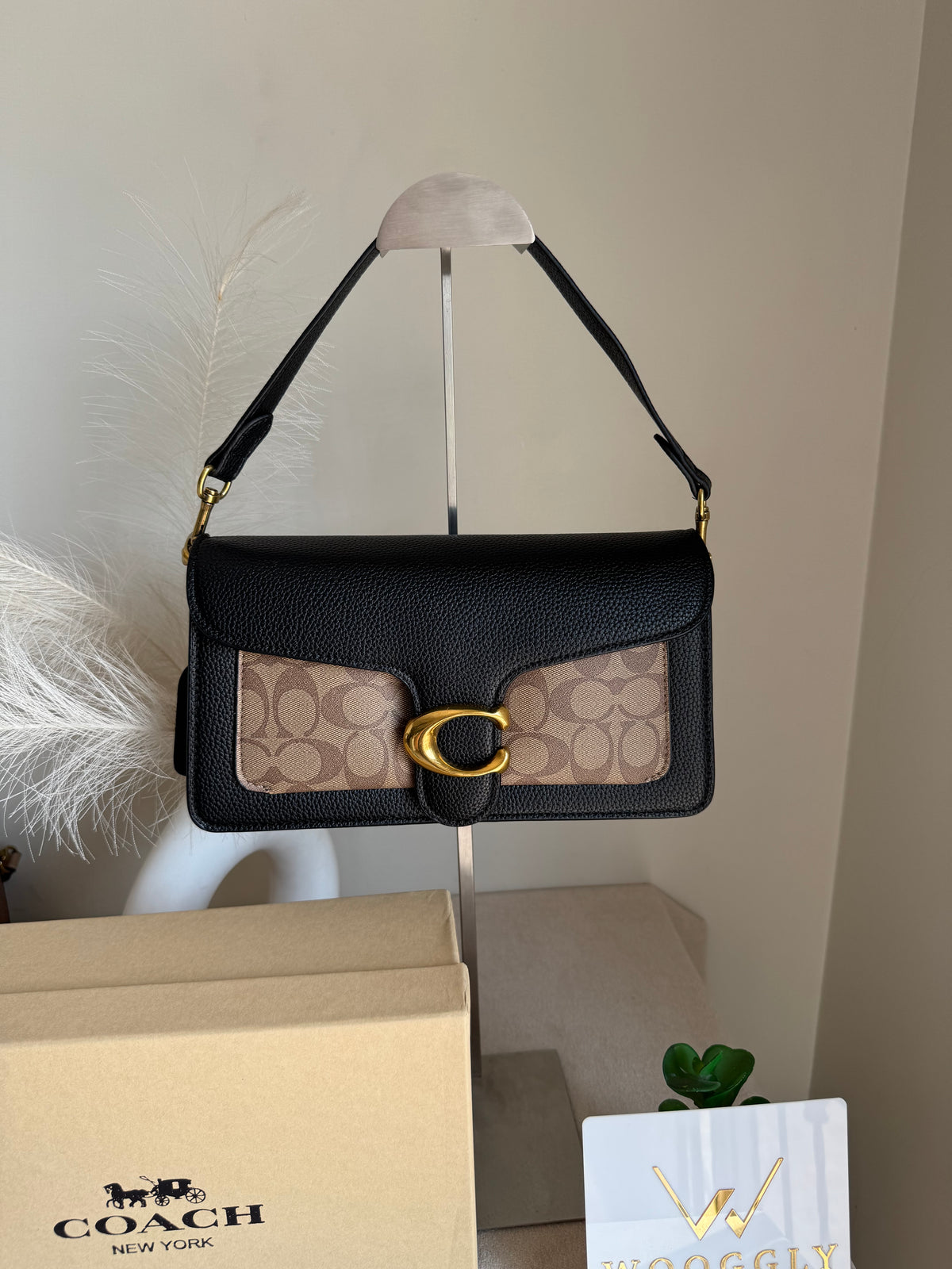 COACH TABBY 26 Apricot Black Decent Quality-BOX PACKING