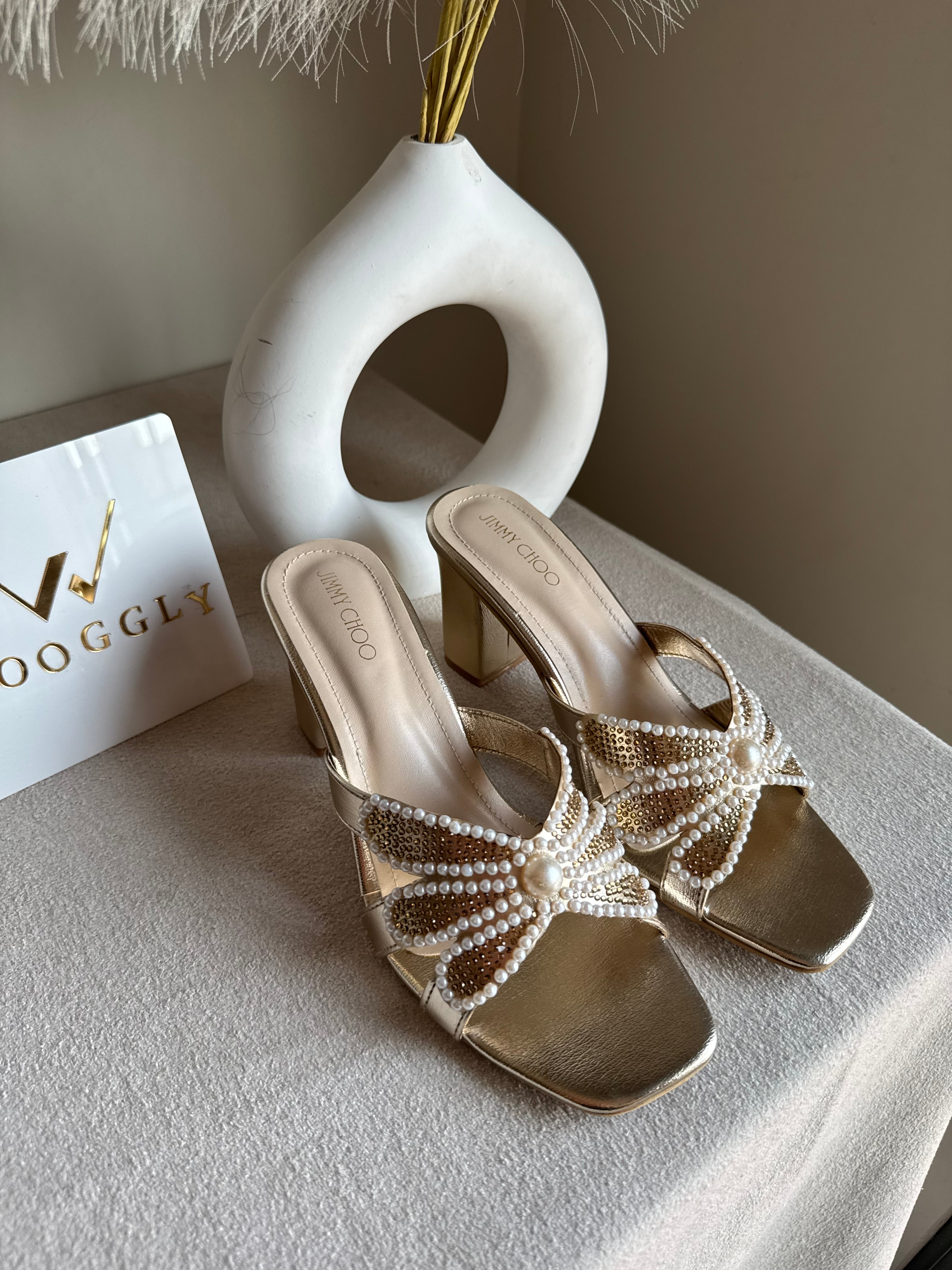 Jimmy Choo Pearl Heels - Champagne