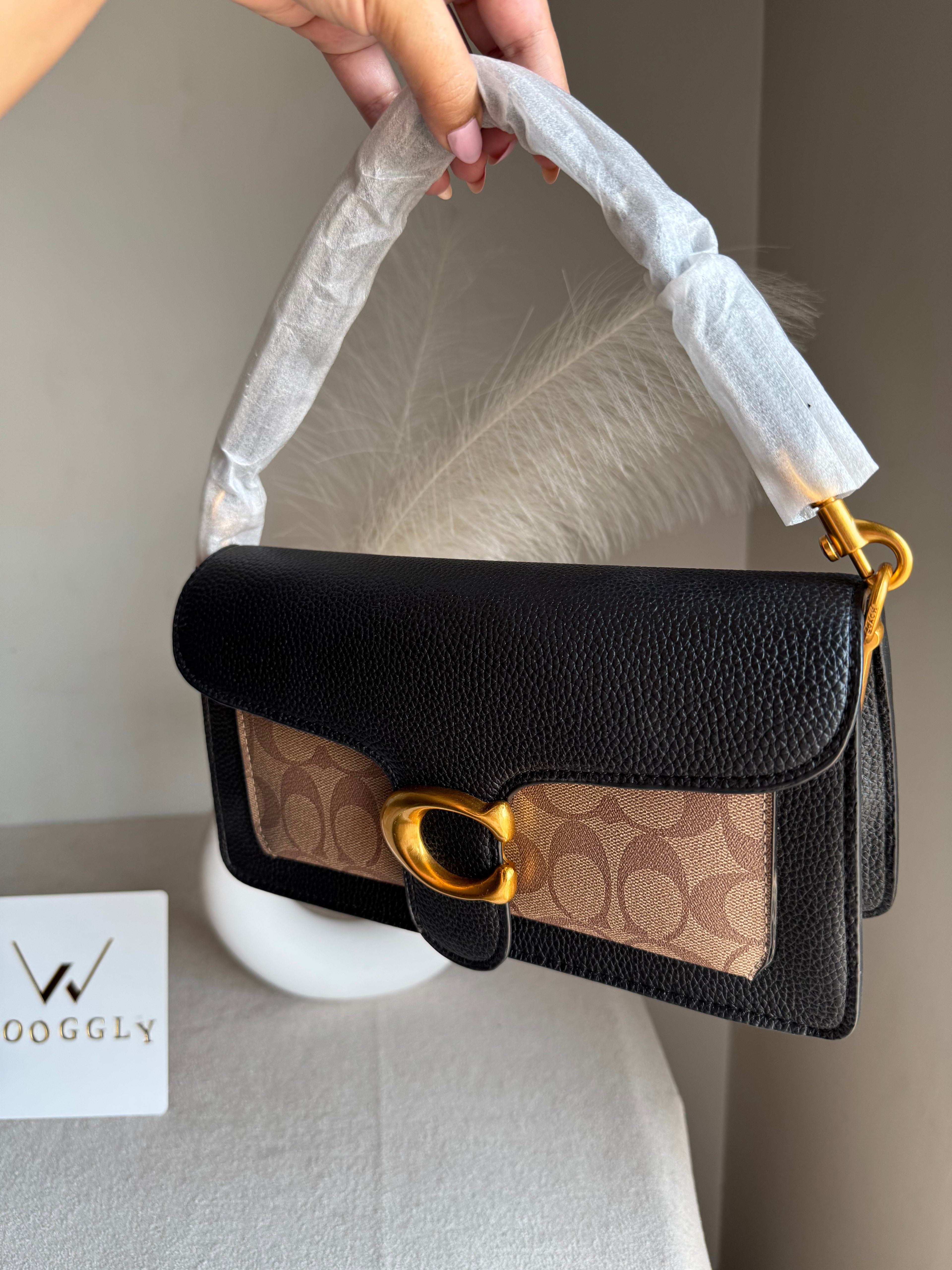 COACH TABBY Black & Khaaki Good Quality -  BOX PACKING