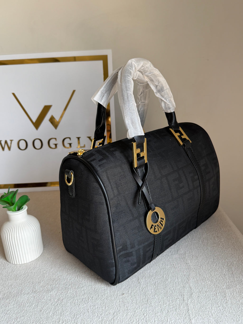 Fendi Signature Hand Bag - Signature Black