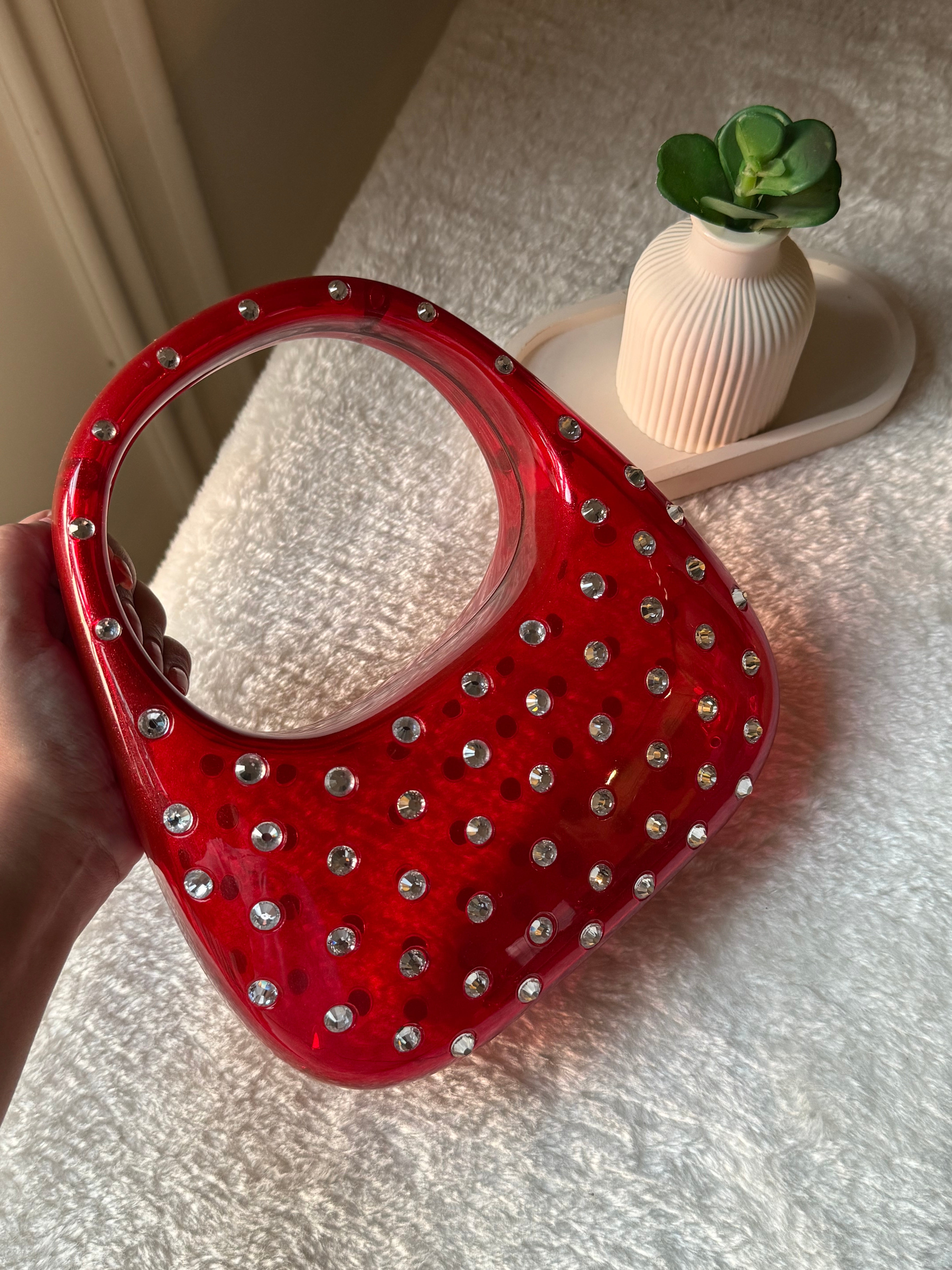 Glimmer Clutch (Red) with Long Chain