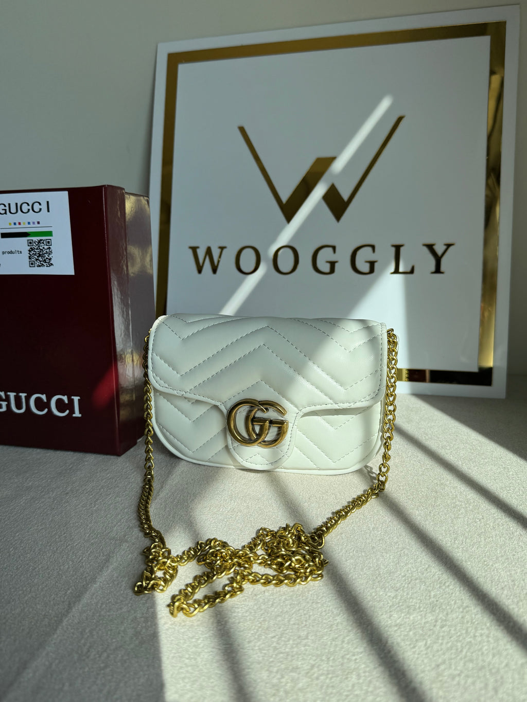 Gucci Signature Bag SMALL - Cream with Box Packing