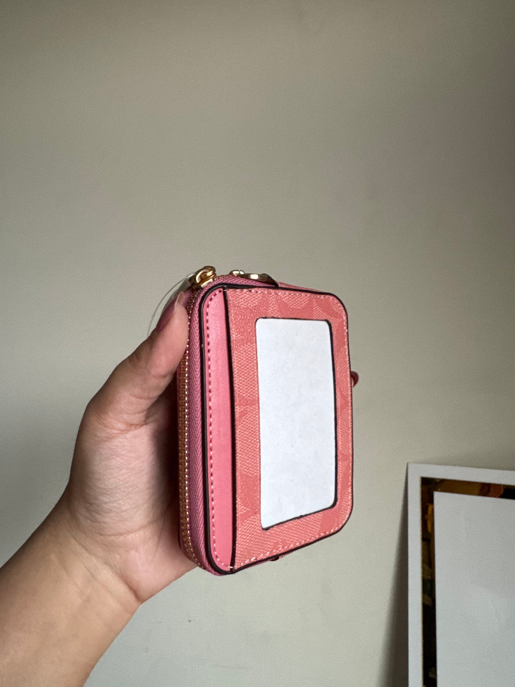 Coach Zip Card Case - Signature Pink