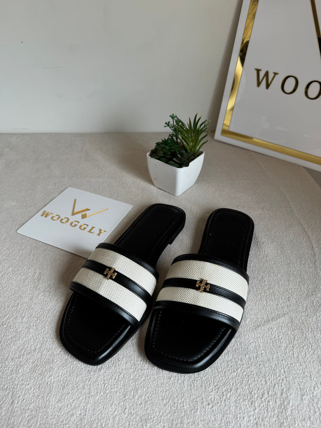 Tory Burch Elara Slides - Black