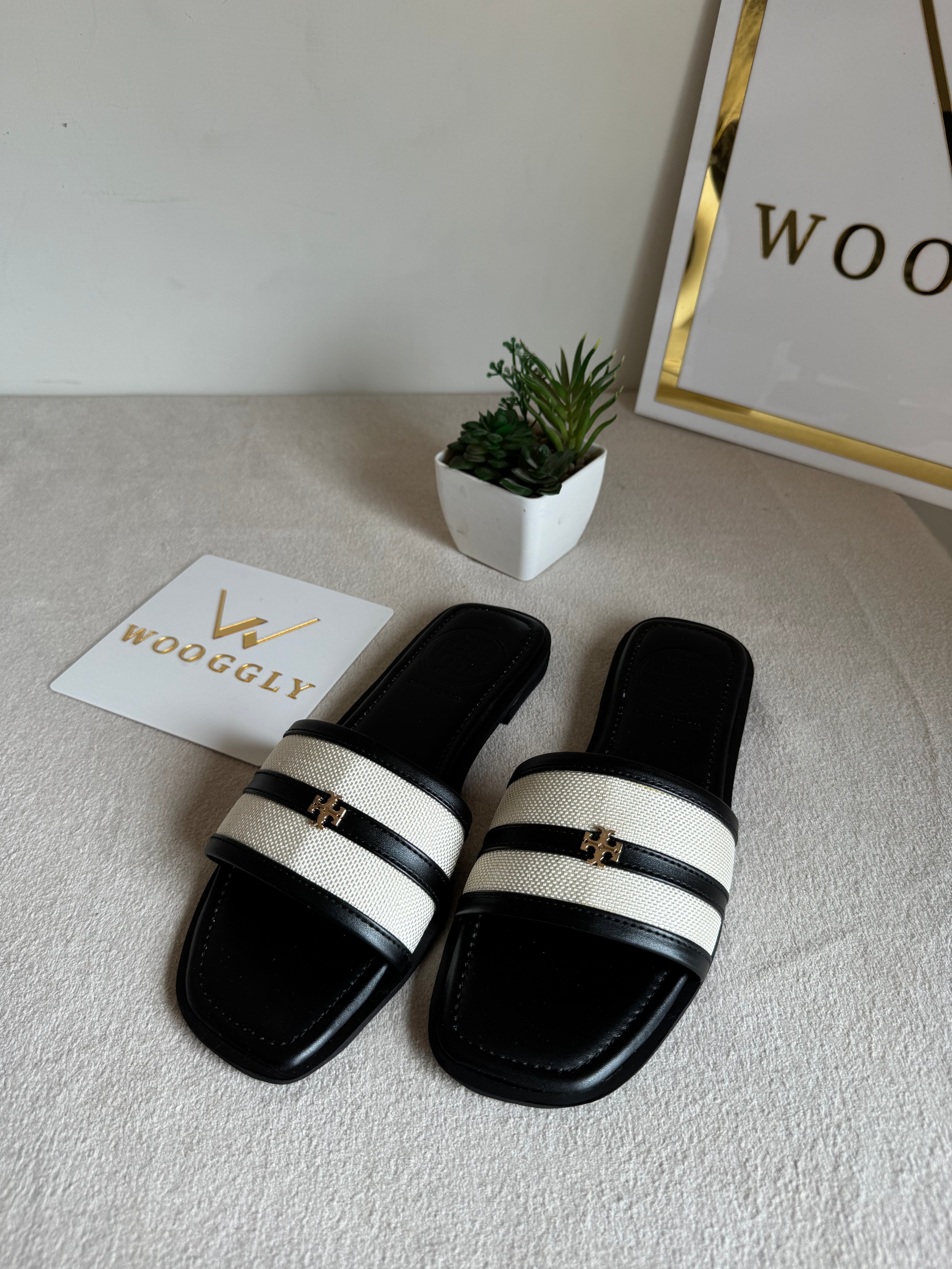 Tory Burch Elara Slides - Black